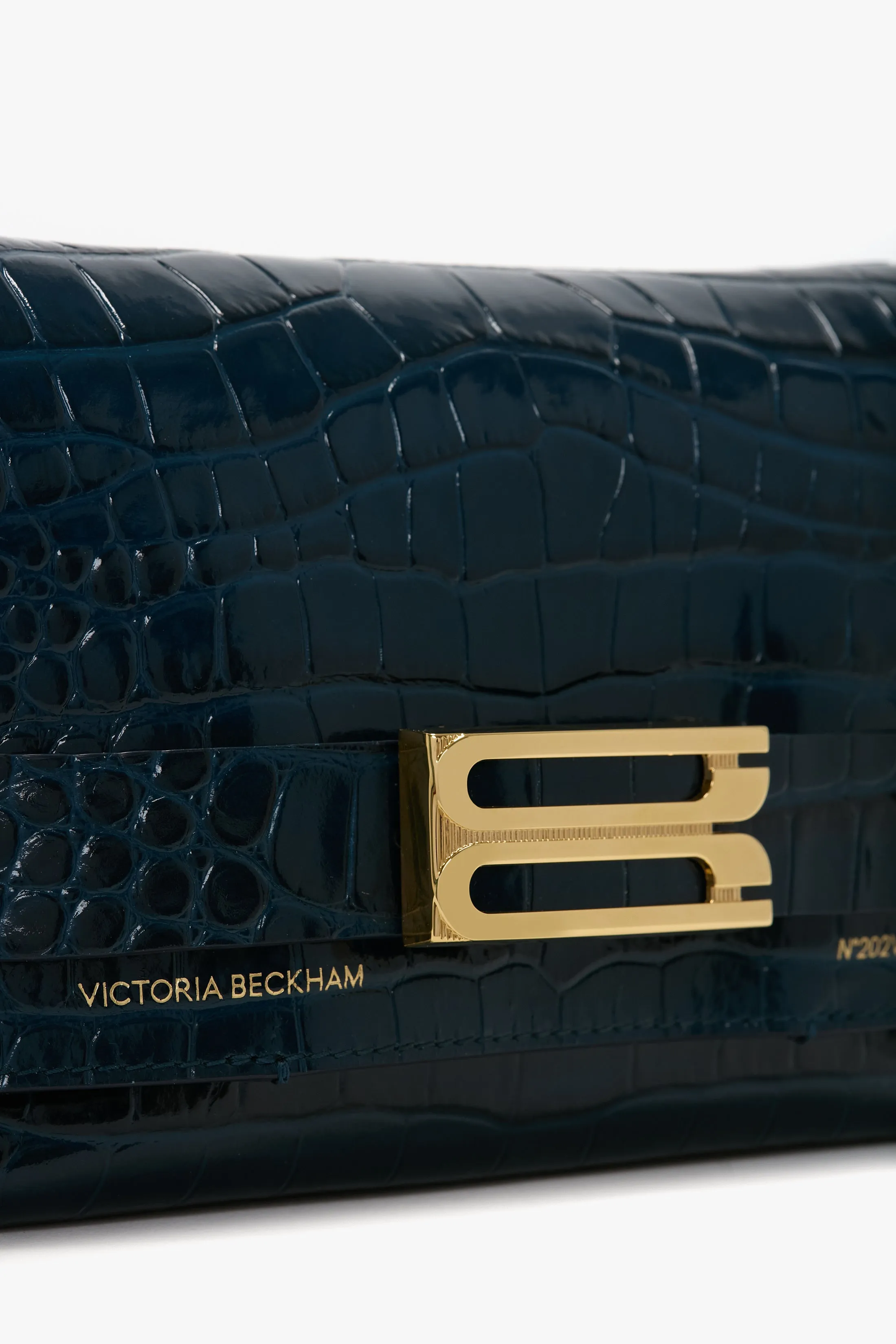 Mini B Pouch Bag In Croc Embossed Midnight Blue Leather sold by Victoria Beckham product image thumbnail 3
