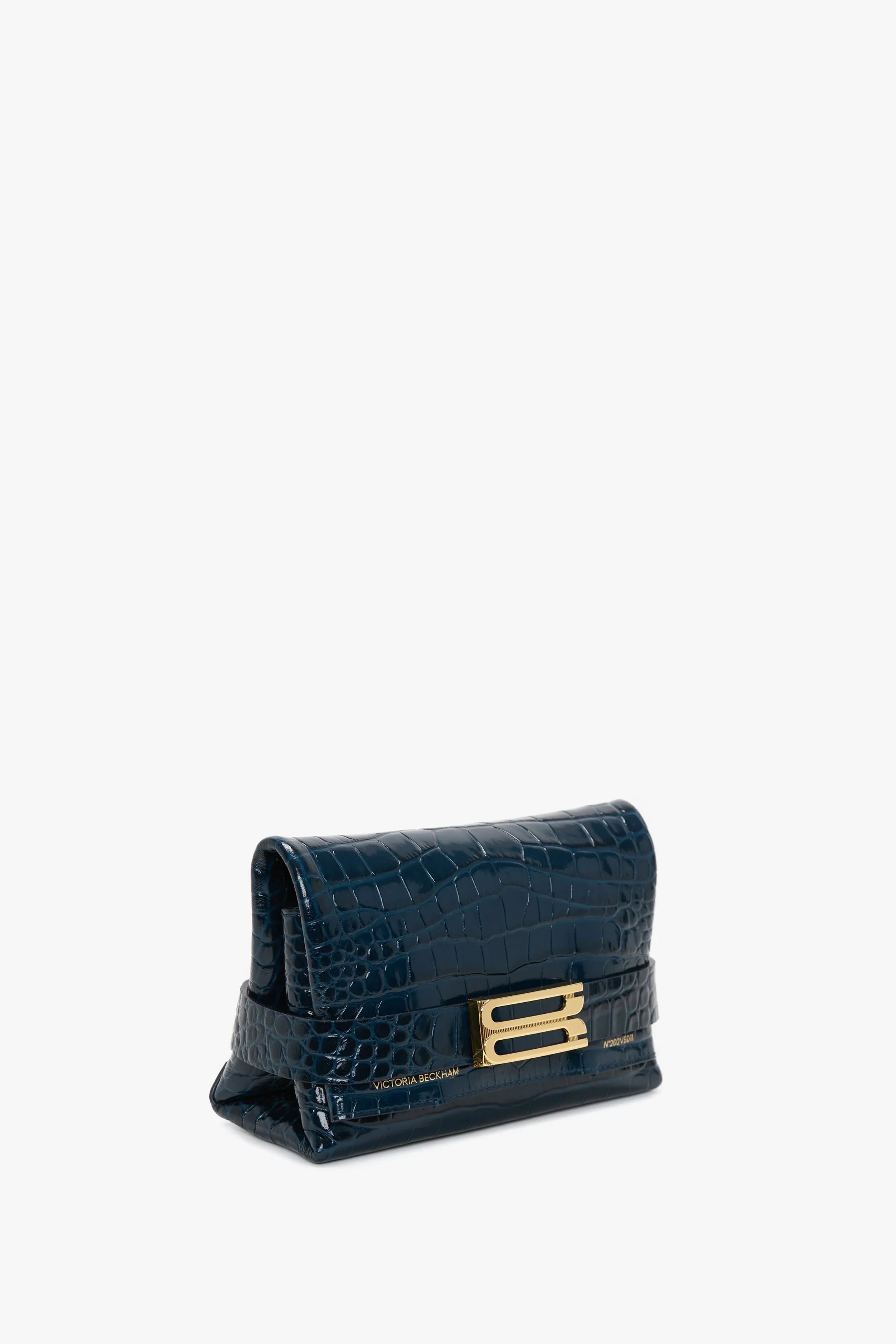 Mini B Pouch Bag In Croc Embossed Midnight Blue Leather sold by Victoria Beckham product image thumbnail 5