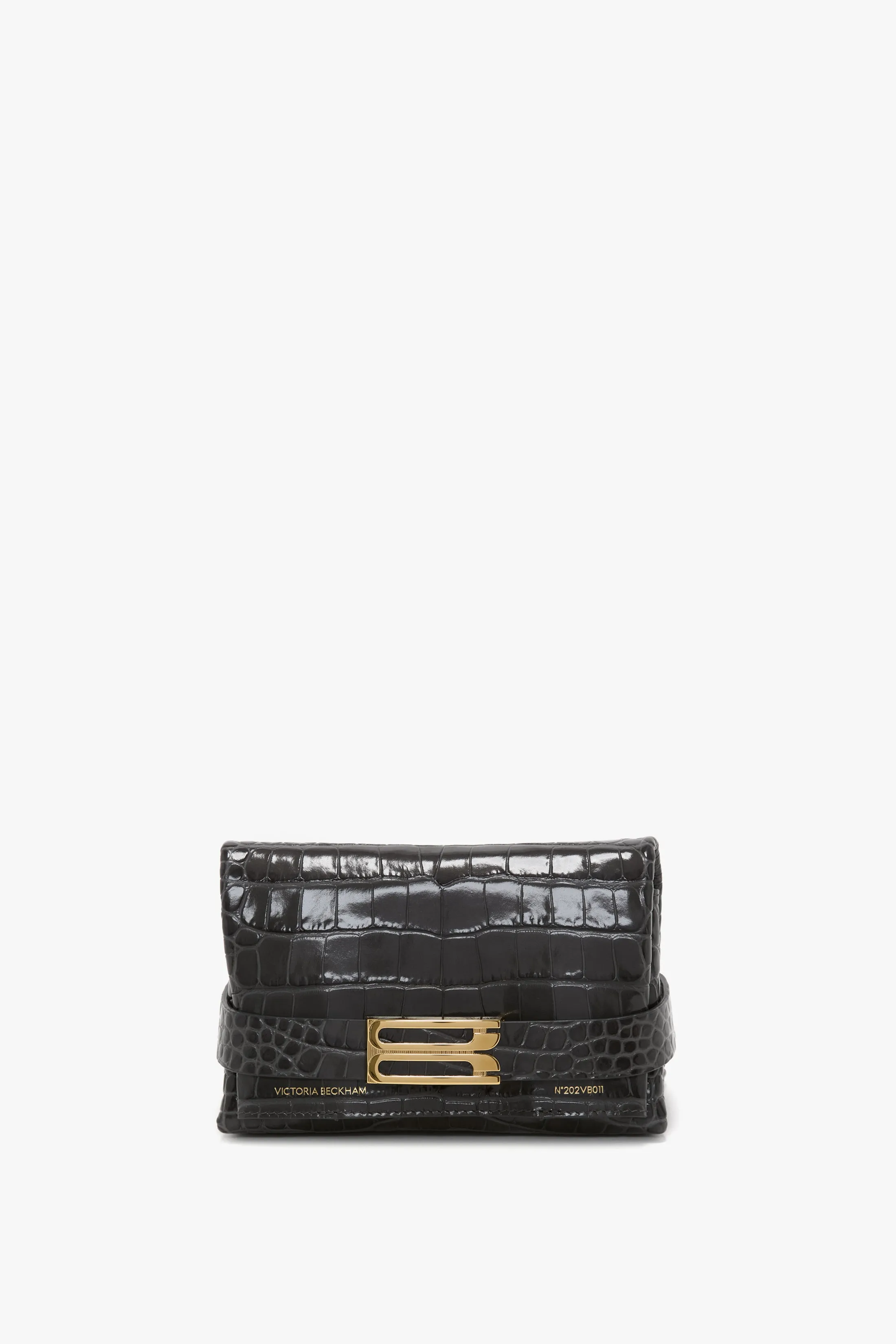 Mini B Pouch Bag In Croc Embossed Slate Grey Leather sold by Victoria Beckham product image thumbnail 2