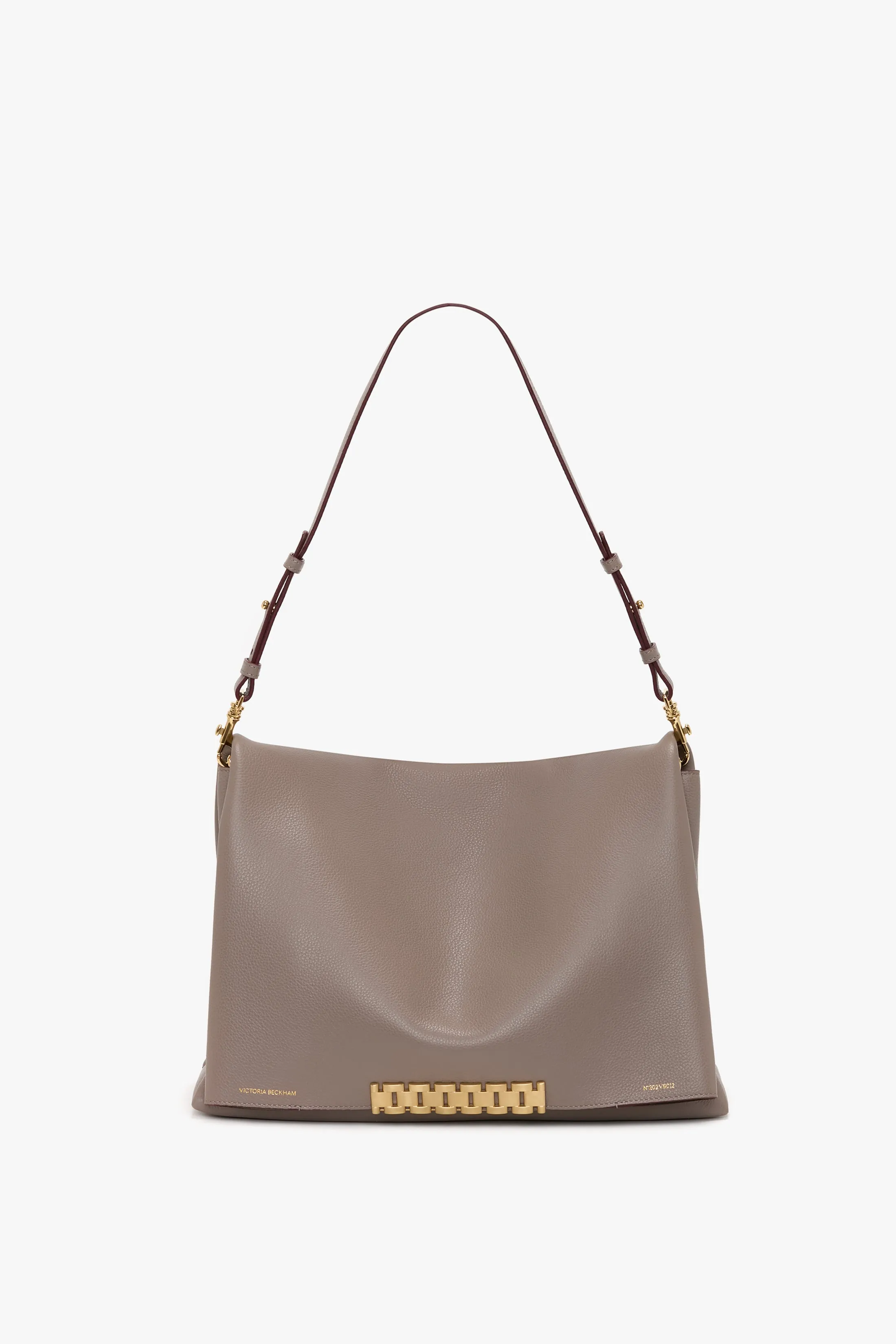 Jumbo Chain Pouch In Taupe Leather sold by Victoria Beckham