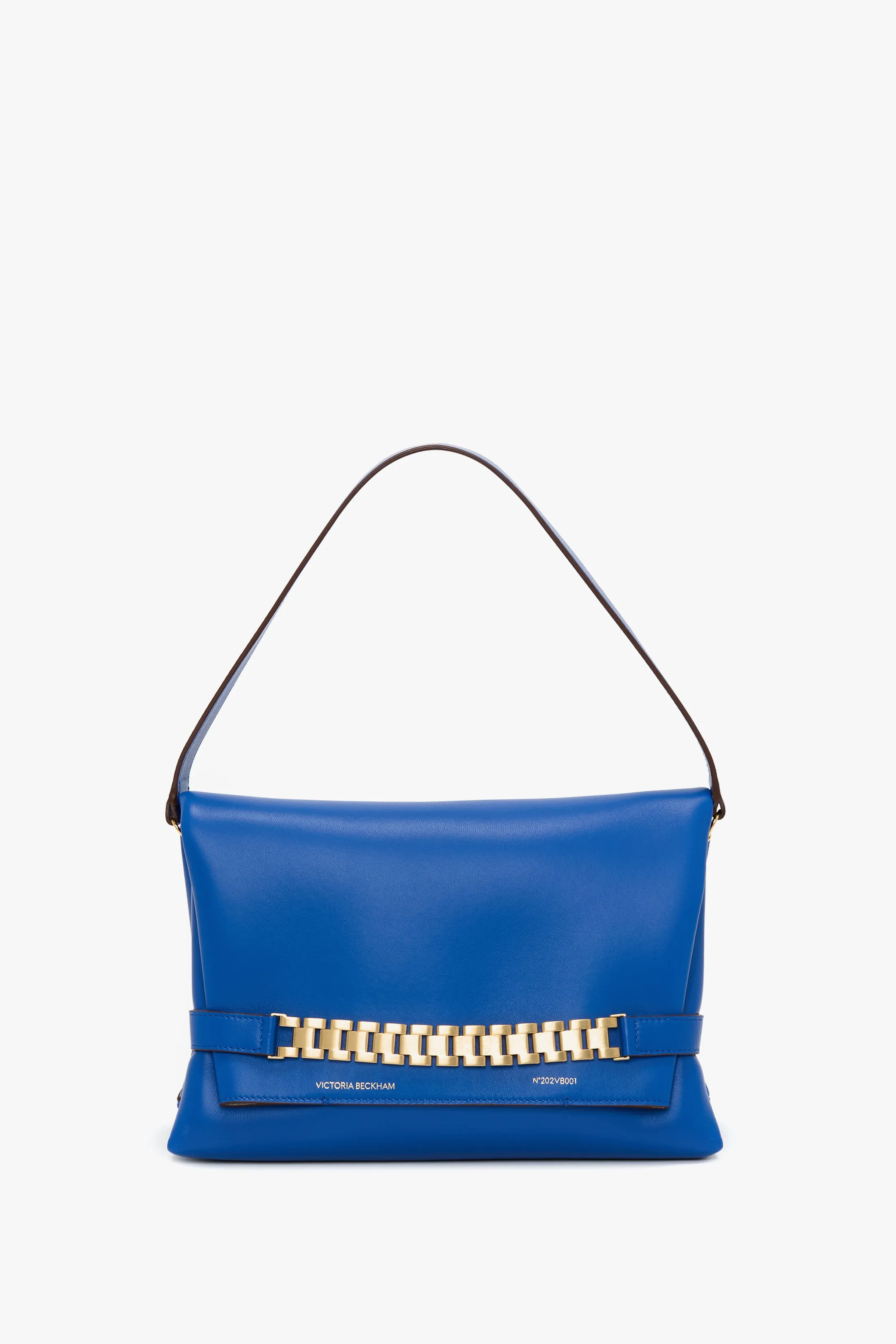 Chain Pouch Bag With Strap In Sapphire Blue Leather sold by Victoria Beckham