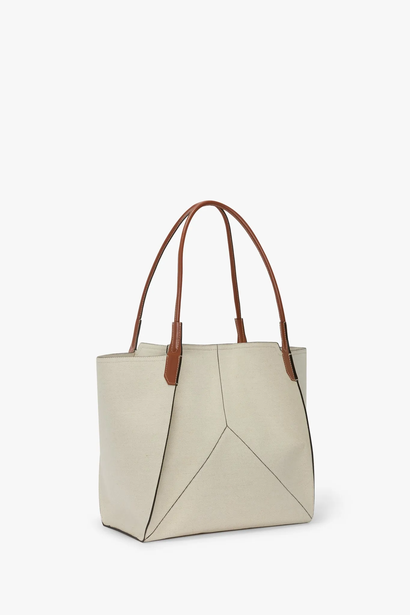 Large Victoria Tote In Ivory Canvas With Tan Leather sold by Victoria Beckham