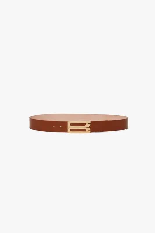 Jumbo Frame Belt In Tan Smooth Leather sold by Victoria Beckham