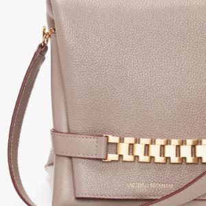 Chain Pouch With Strap In Taupe Grained Calf sold by Victoria Beckham