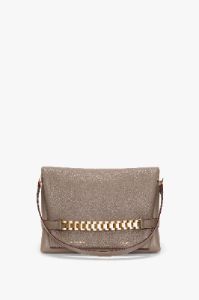 Chain Pouch With Strap In Taupe Grained Calf sold by Victoria Beckham