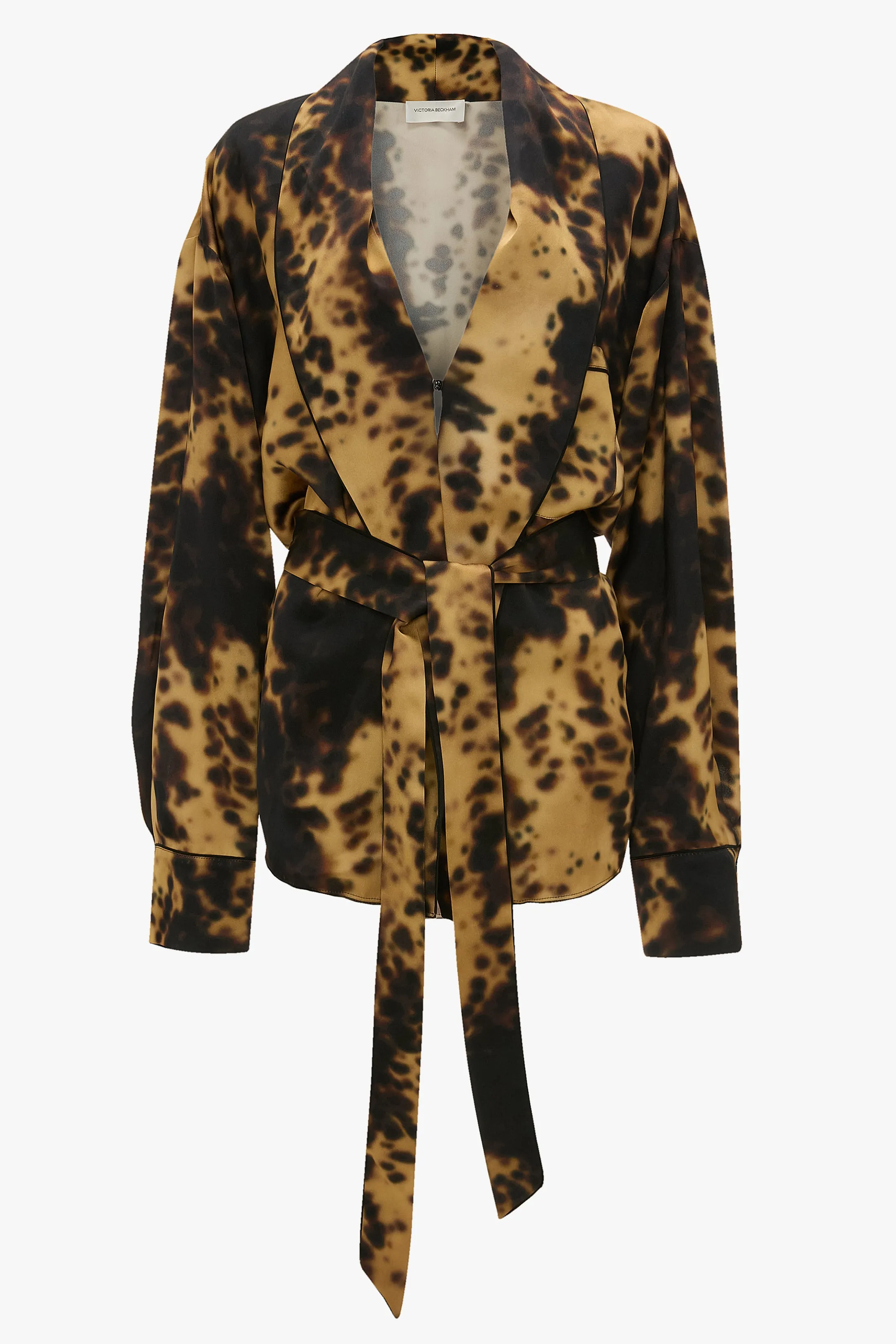 Pyjama Wrap Blouse In Olive Brown Print sold by Victoria Beckham product image thumbnail 5