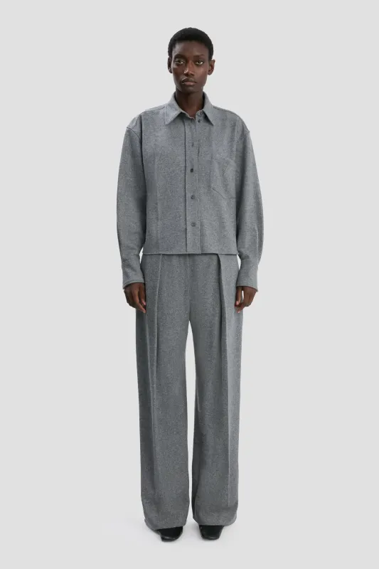 Long Sleeve Shirt In Grey Melange sold by Victoria Beckham