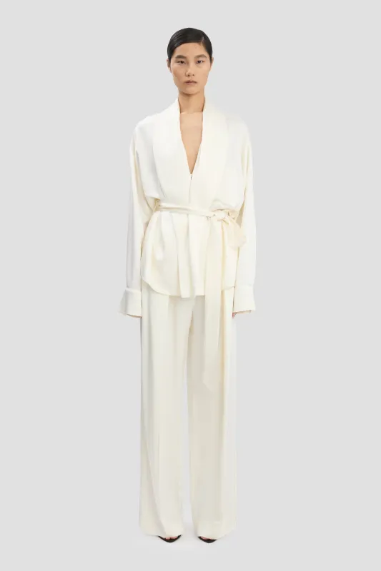 Pyjama Wrap Blouse In Ivory sold by Victoria Beckham