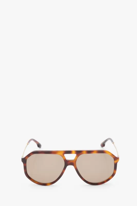 Acetate Aviator Sunglasses in Tortoise sold by Victoria Beckham
