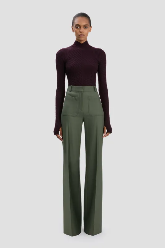 Alina Trouser In Oregano sold by Victoria Beckham