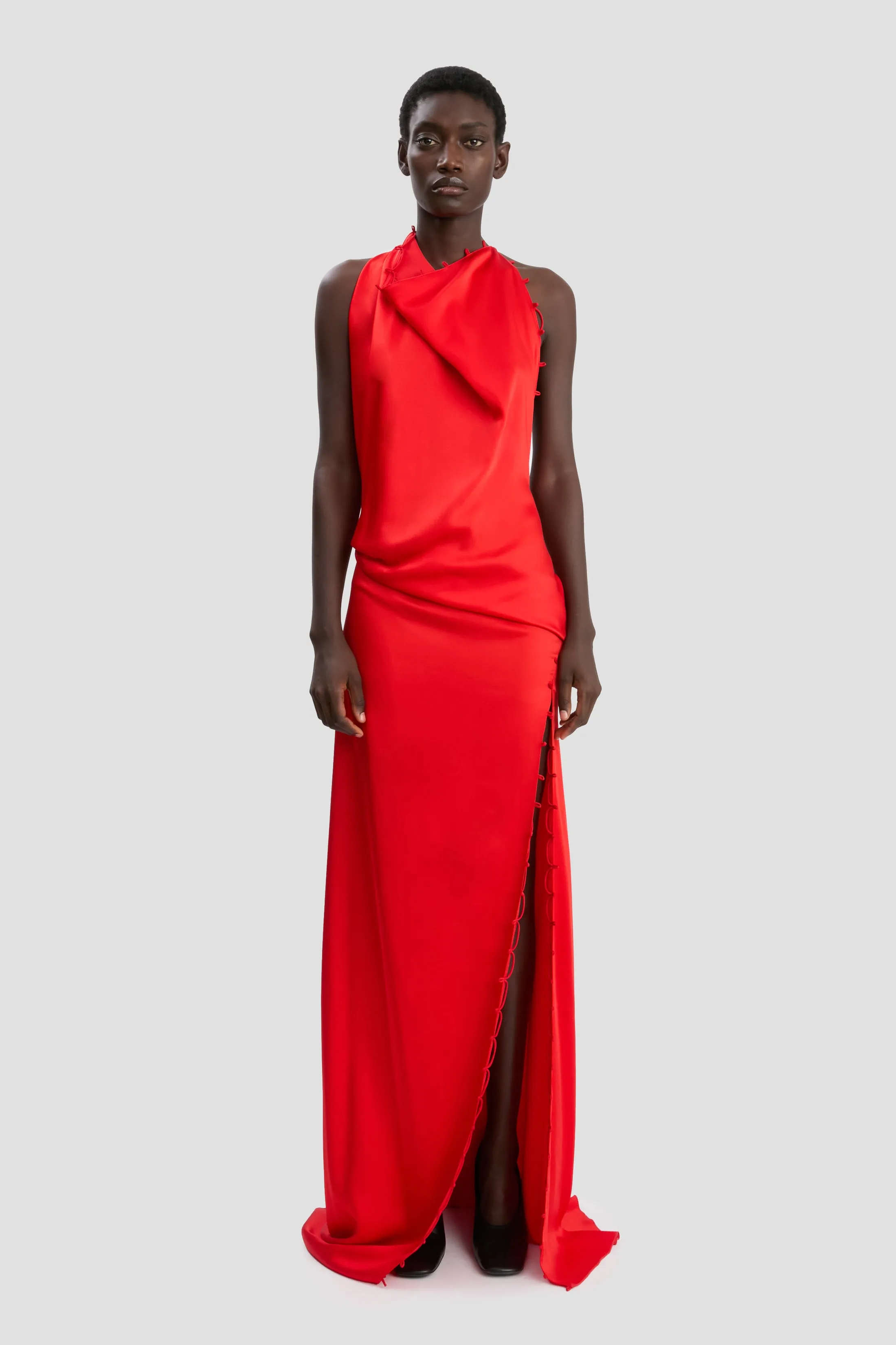Rouleaux Detail Sleeveless Gown In Cayenne sold by Victoria Beckham product image thumbnail 2