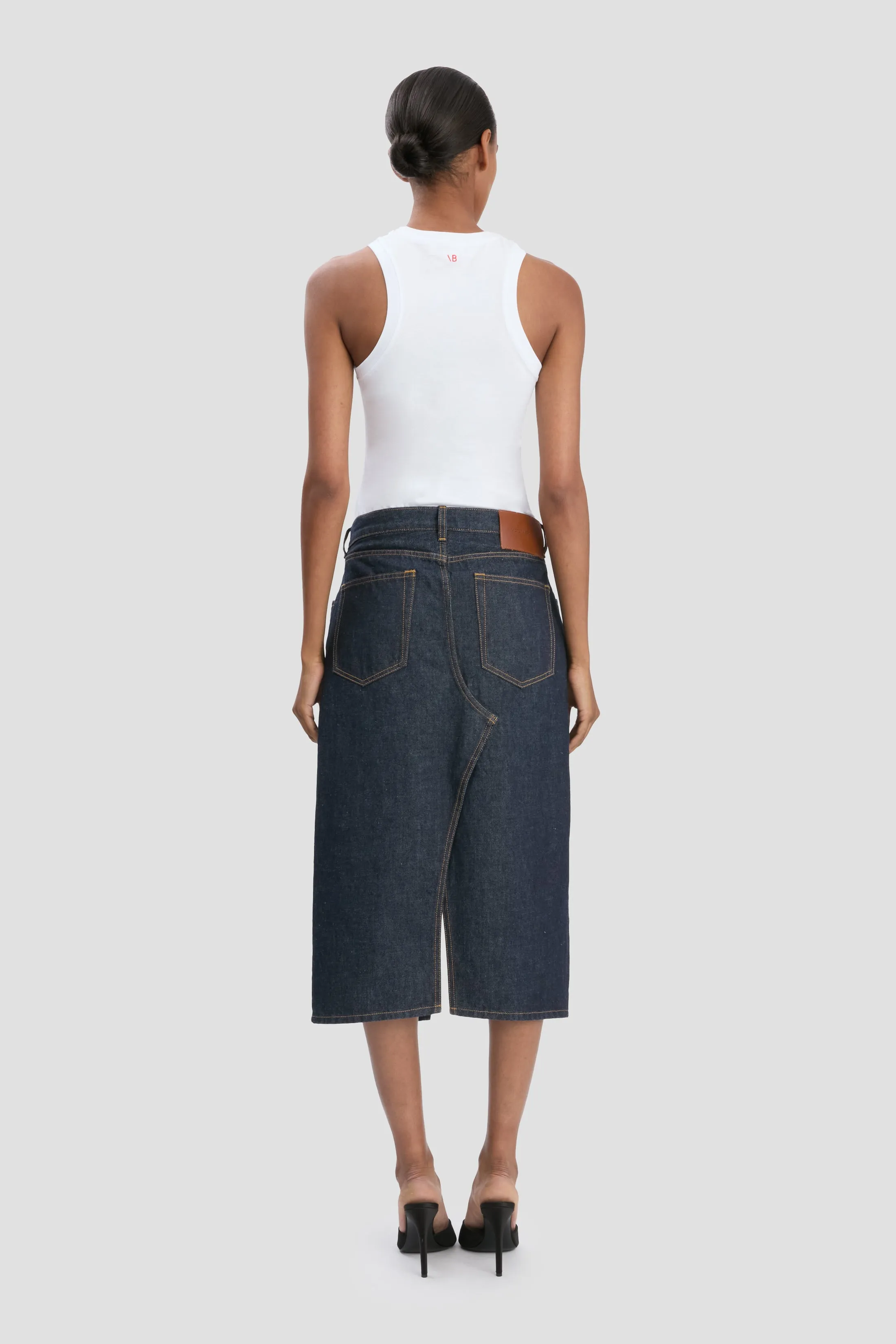Kick Pocket Denim Skirt In Light Rinse sold by Victoria Beckham product image thumbnail 4