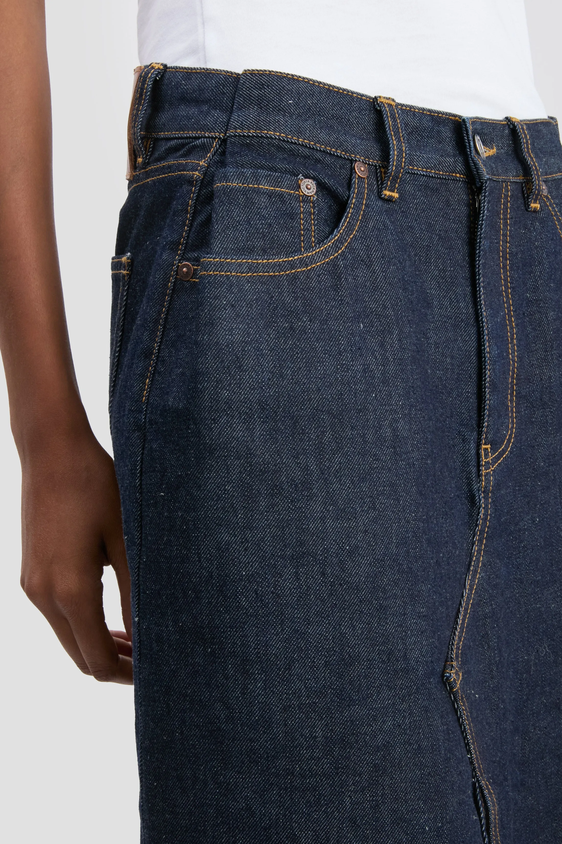 Kick Pocket Denim Skirt In Light Rinse sold by Victoria Beckham product image thumbnail 5