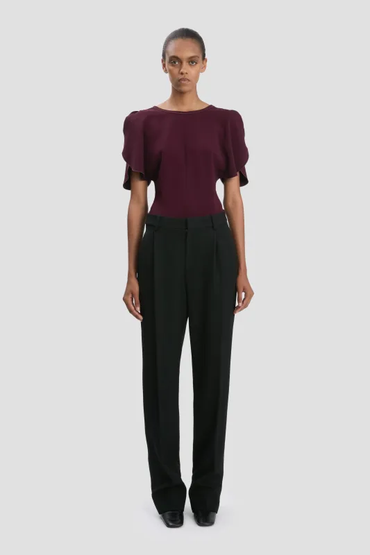 Straight Leg Trouser In Black made by Victoria Beckham