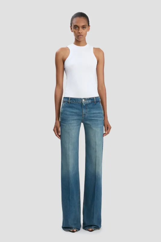 Gigi Low Waist Straight Leg Jean In Mid Blue sold by Victoria Beckham