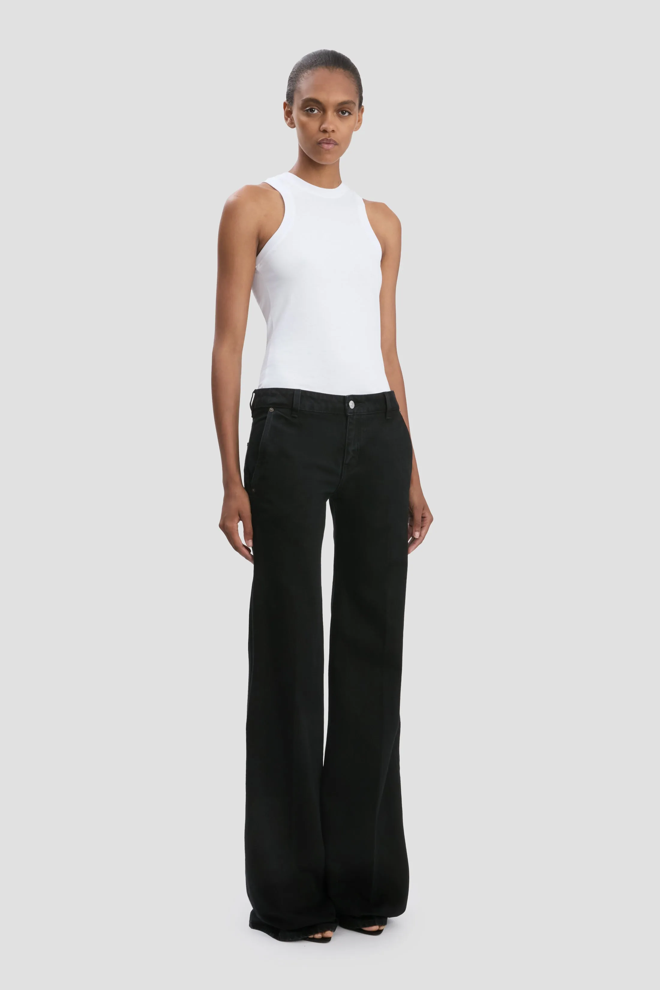 Gigi Low Waist Straight Leg Jean In Washed Black sold by Victoria Beckham product image thumbnail 2