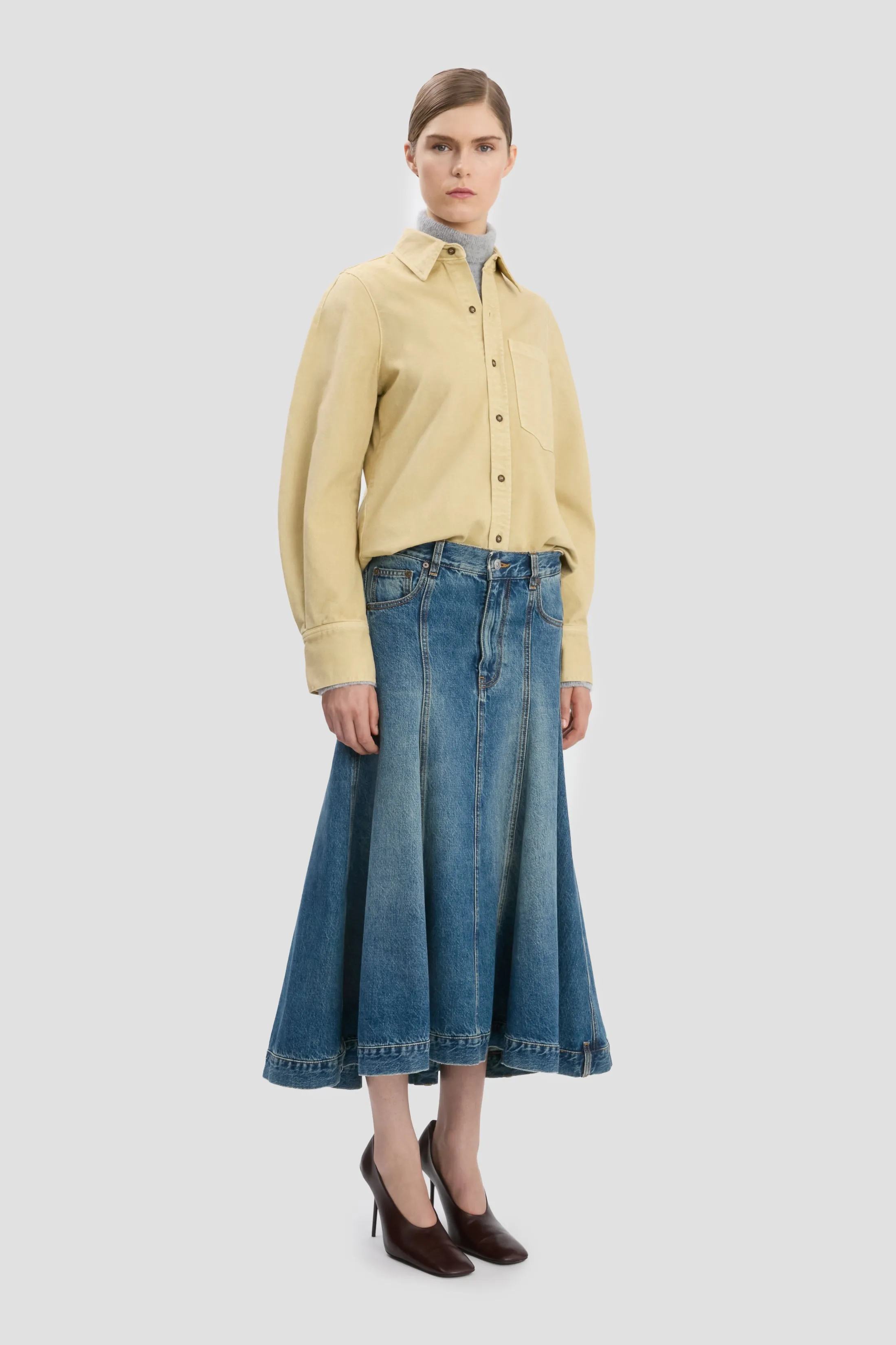 Shoulder Detail Slim Shirt In Butter Yellow sold by Victoria Beckham product image thumbnail 2