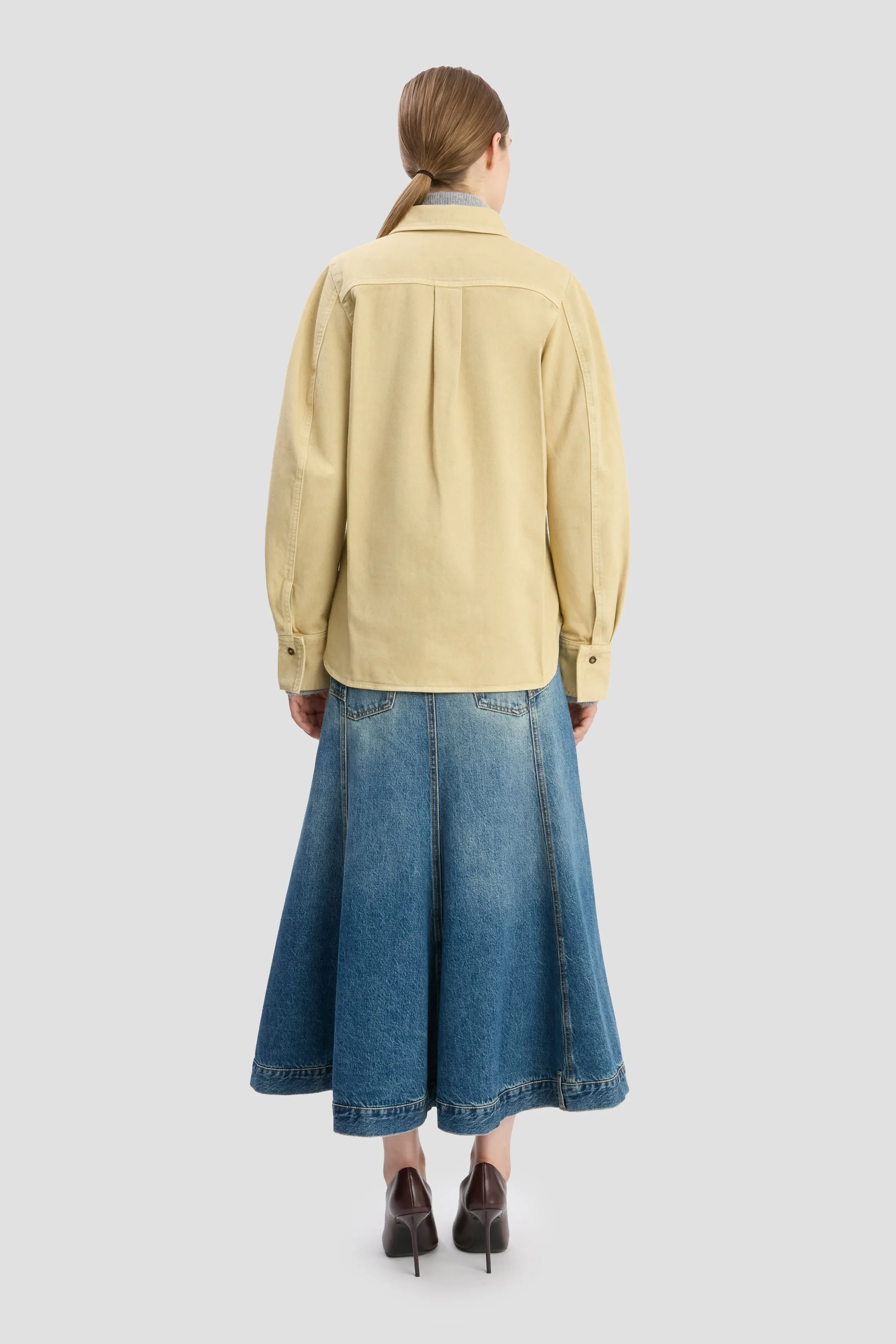 Shoulder Detail Slim Shirt In Butter Yellow sold by Victoria Beckham product image thumbnail 4