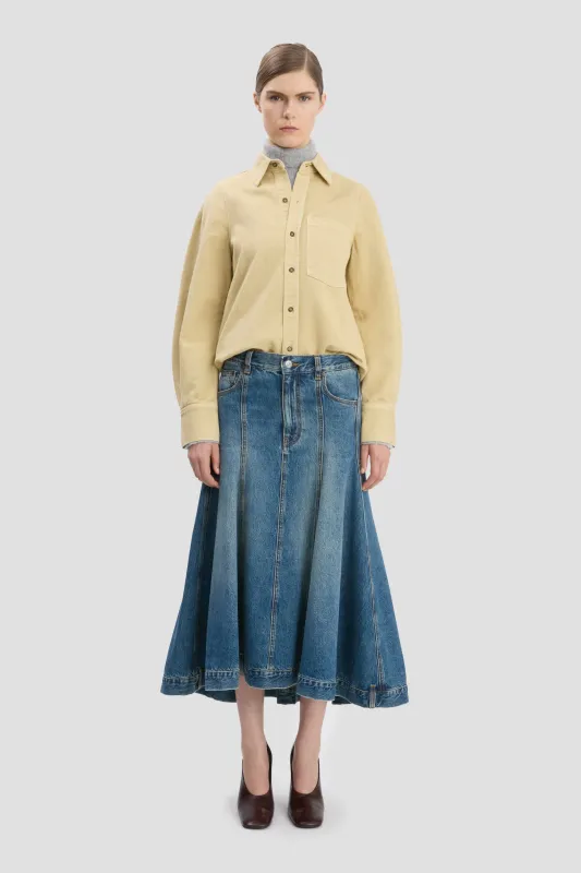 Shoulder Detail Slim Shirt In Butter Yellow sold by Victoria Beckham