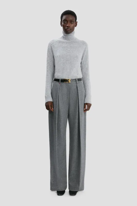 Wide Leg Trouser In Grey Melange sold by Victoria Beckham
