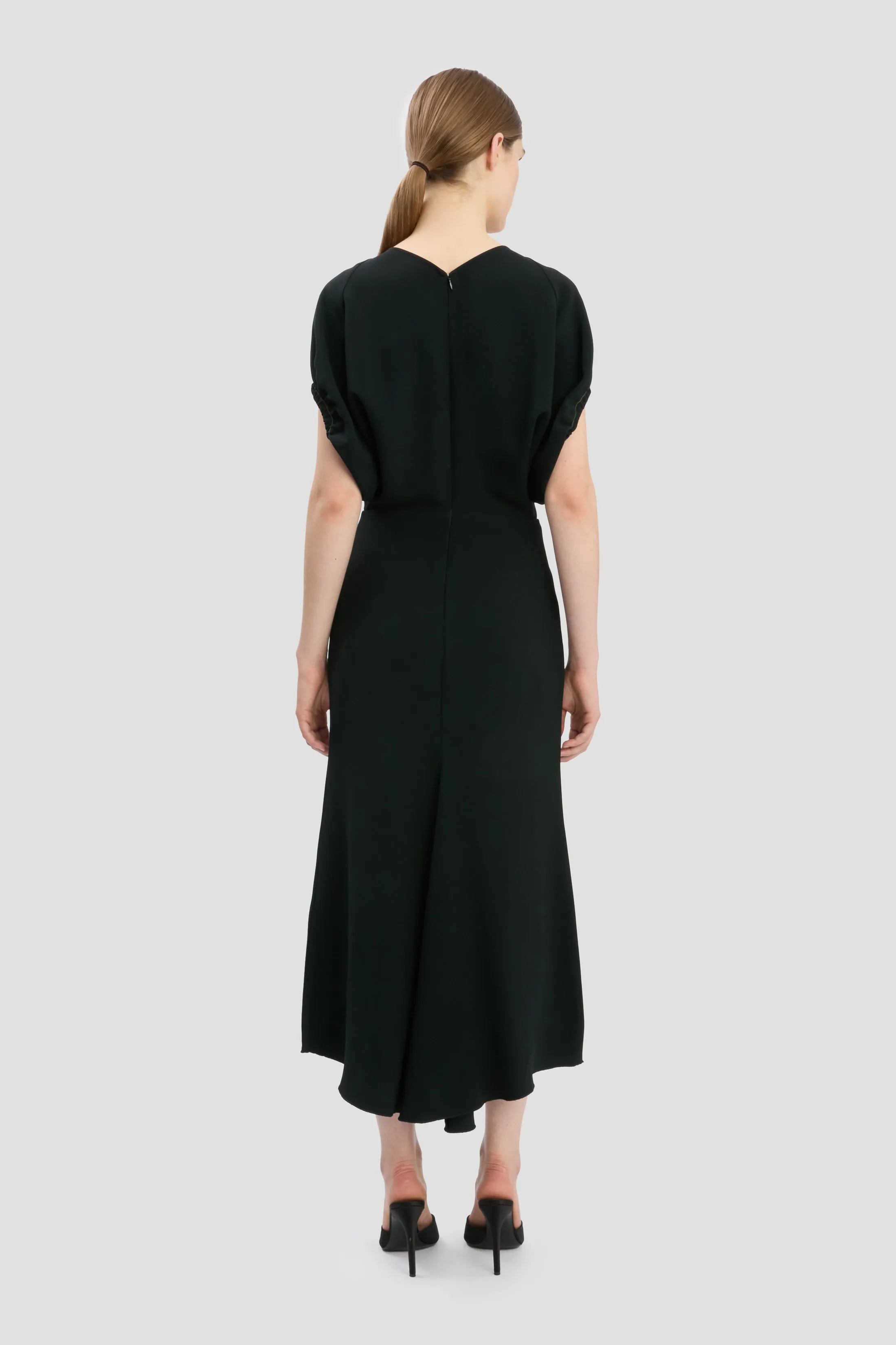 Blouson Detail Midi Dress In Black sold by Victoria Beckham product image thumbnail 4