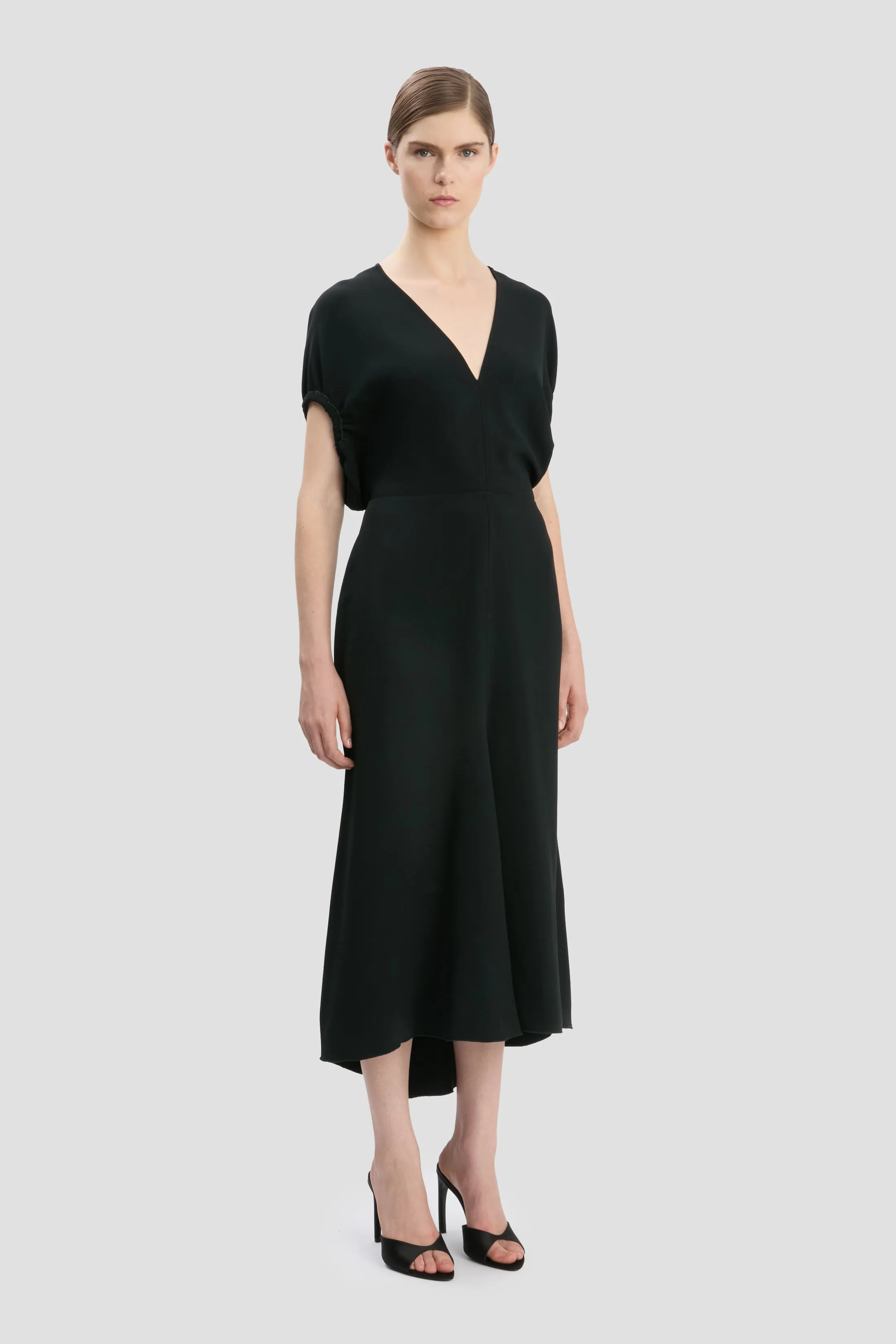 Blouson Detail Midi Dress In Black sold by Victoria Beckham product image thumbnail 2