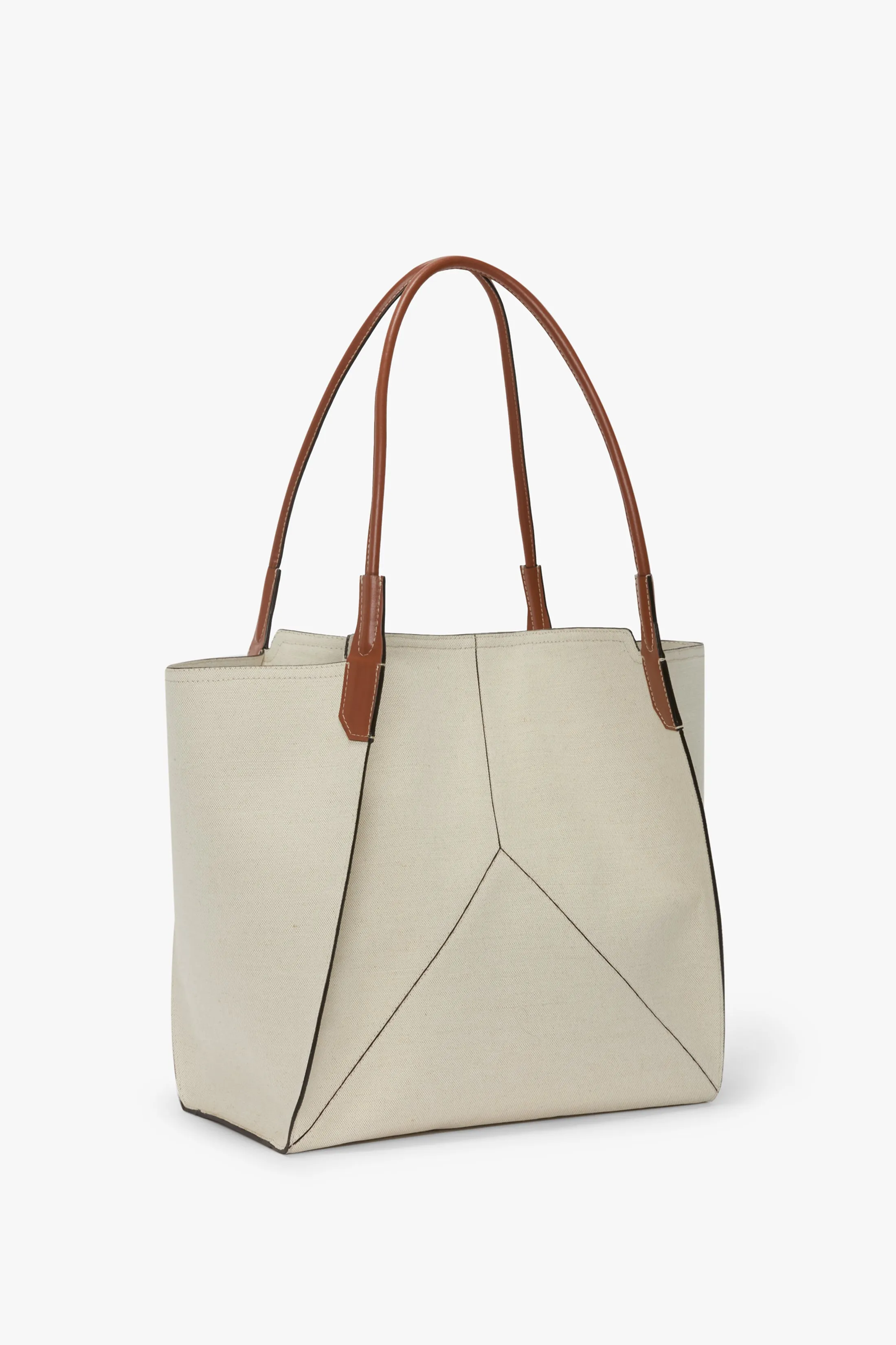 Large Victoria Tote In Ivory Canvas With Tan Leather sold by Victoria Beckham product image thumbnail 2