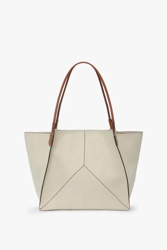 Large Victoria Tote In Ivory Canvas With Tan Leather sold by Victoria Beckham