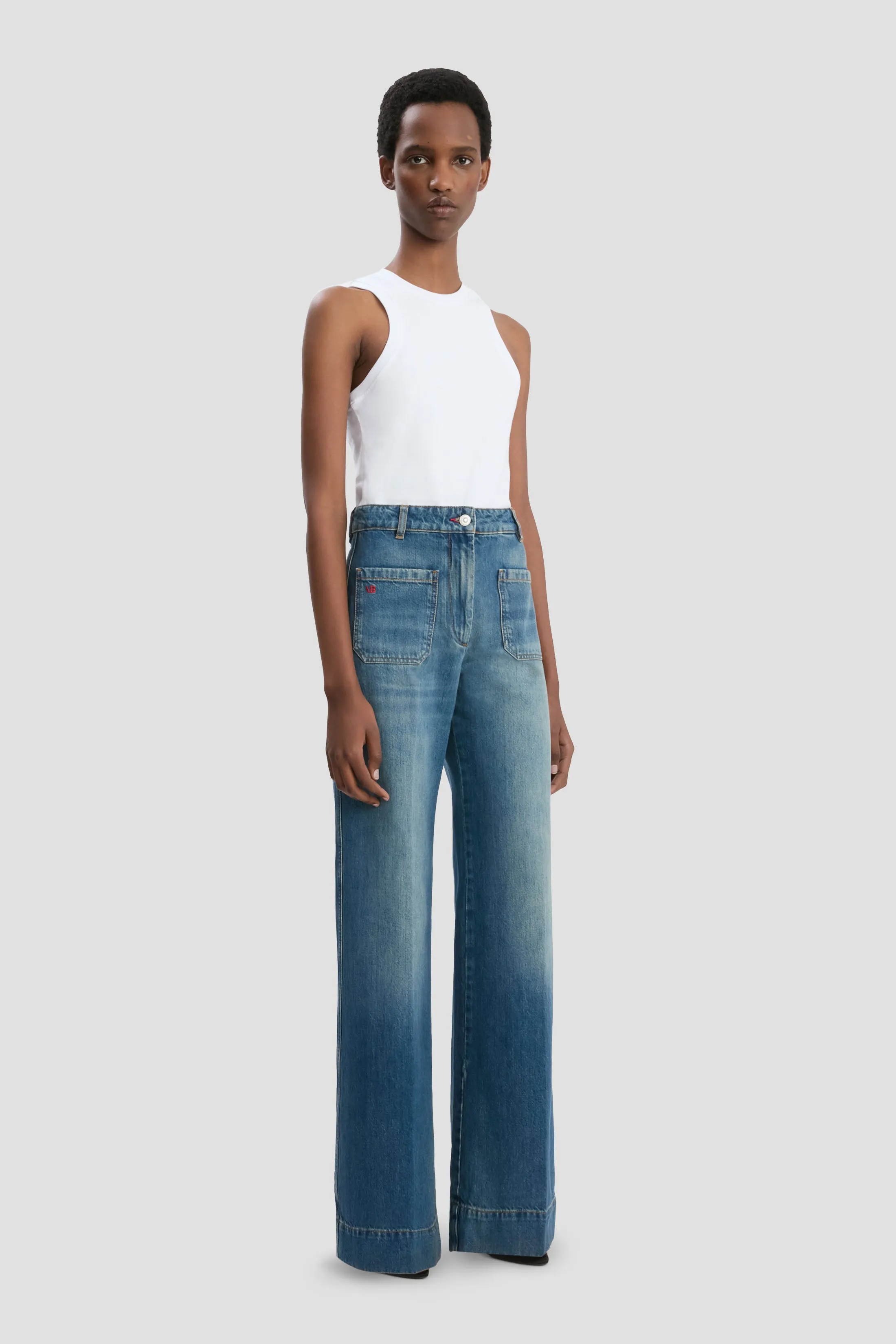 Alina High Waisted Jean In Classic Blue Wash sold by Victoria Beckham product image thumbnail 2