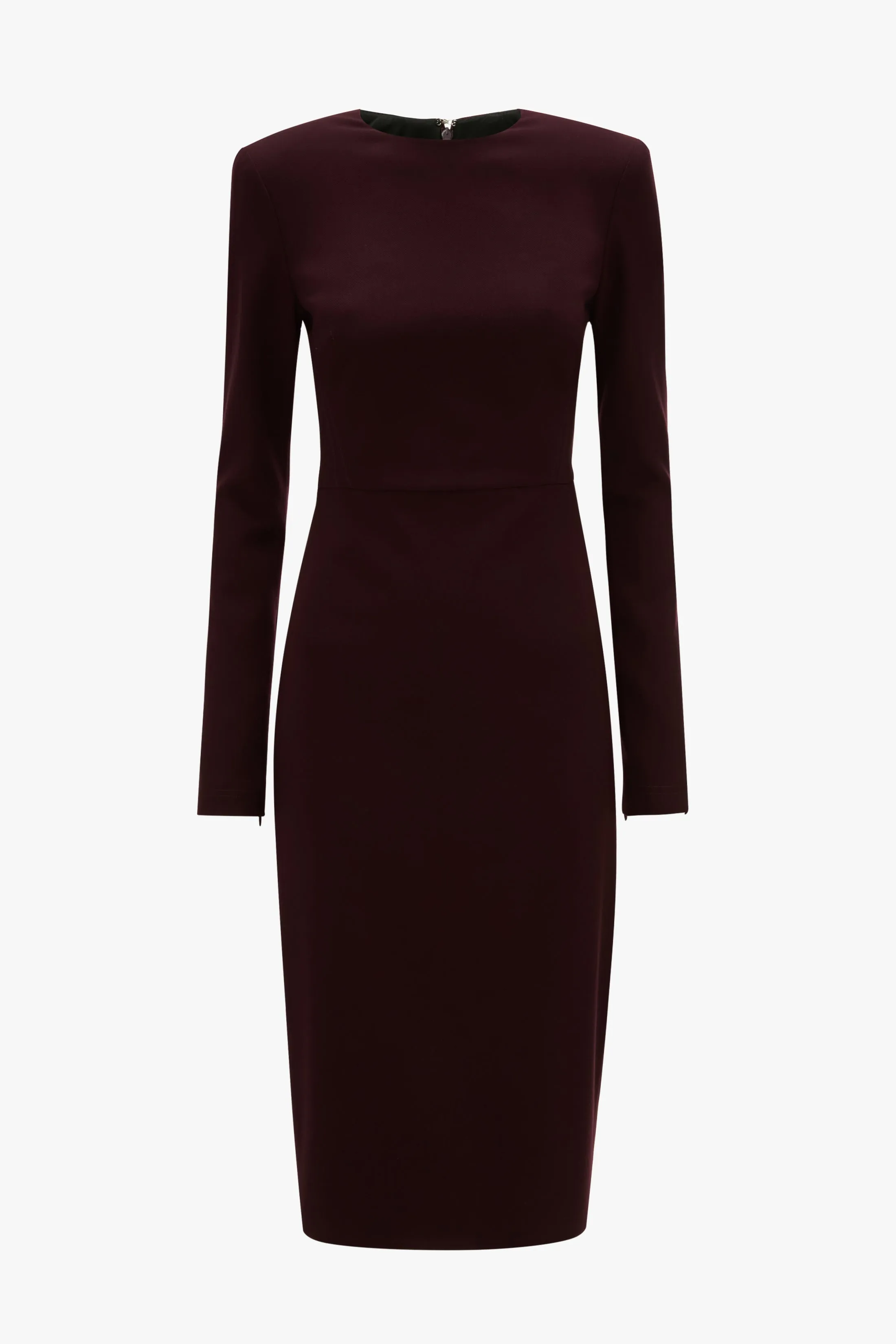Long Sleeve T-Shirt Fitted Dress In Deep Mahogany sold by Victoria Beckham product image thumbnail 5
