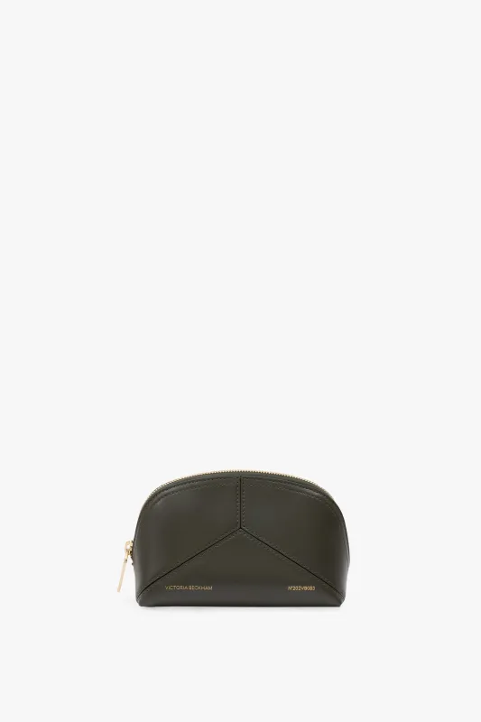 Victoria Mini Travel Pouch In Dark Olive Leather sold by Victoria Beckham