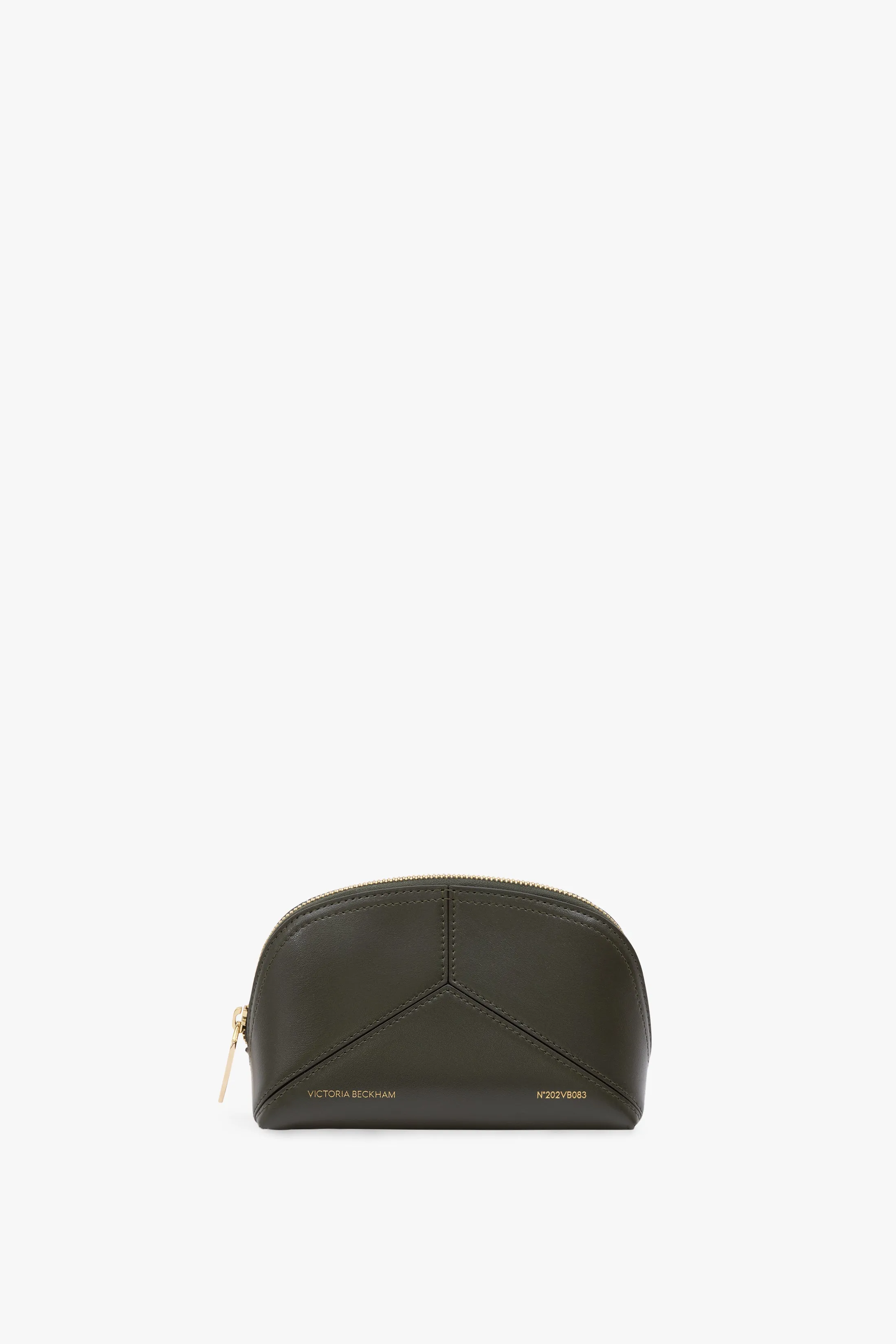 Victoria Mini Travel Pouch In Dark Olive Leather sold by Victoria Beckham