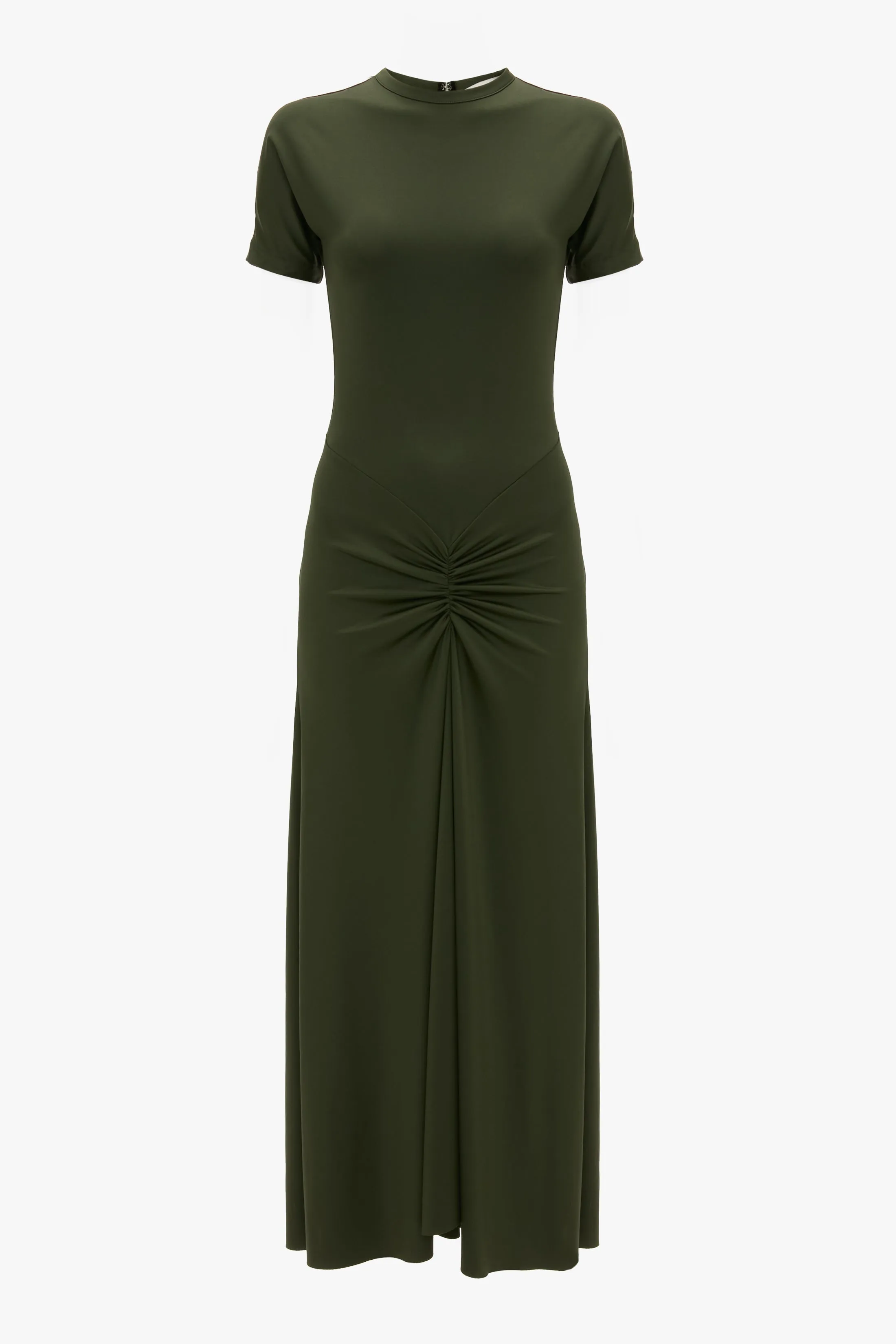 Gathered Waist T-Shirt Midi Dress In Oregano sold by Victoria Beckham product image thumbnail 5