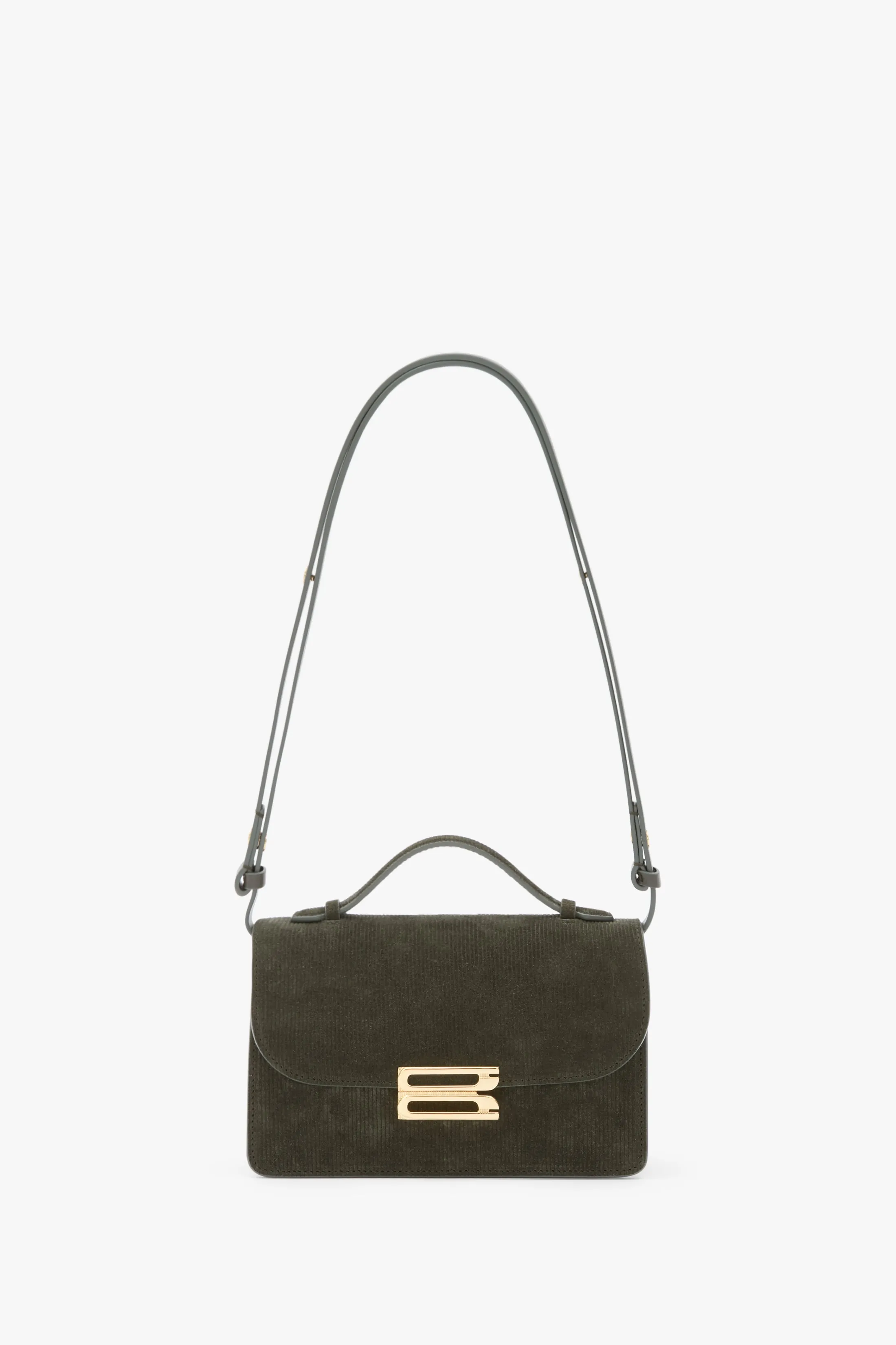 Mini Dorian Bag In Embossed Dark Olive Suede sold by Victoria Beckham