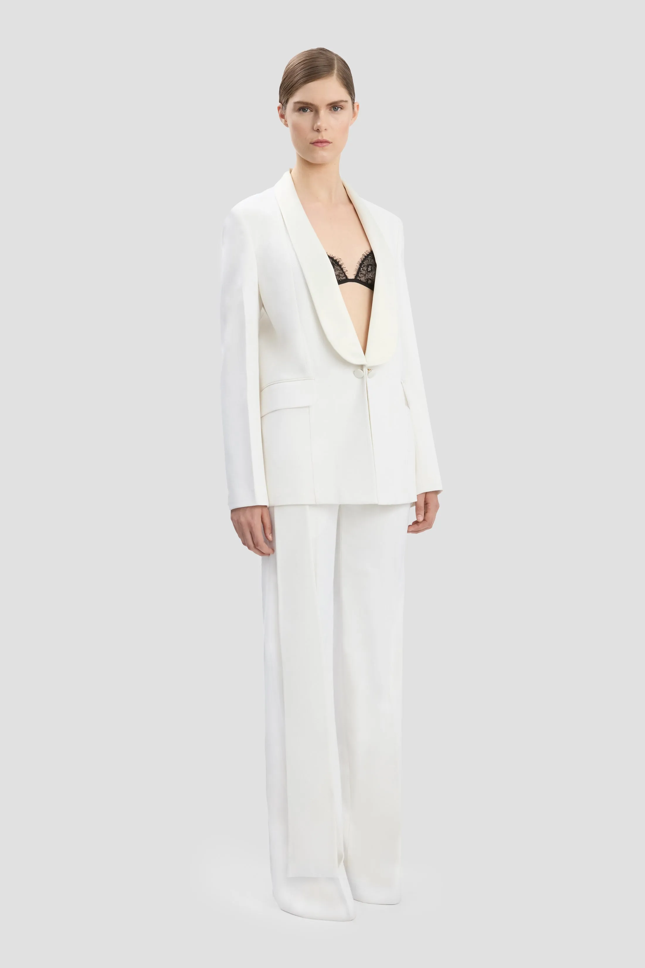 Shawl Collar Tux Jacket In Ivory sold by Victoria Beckham product image thumbnail 2