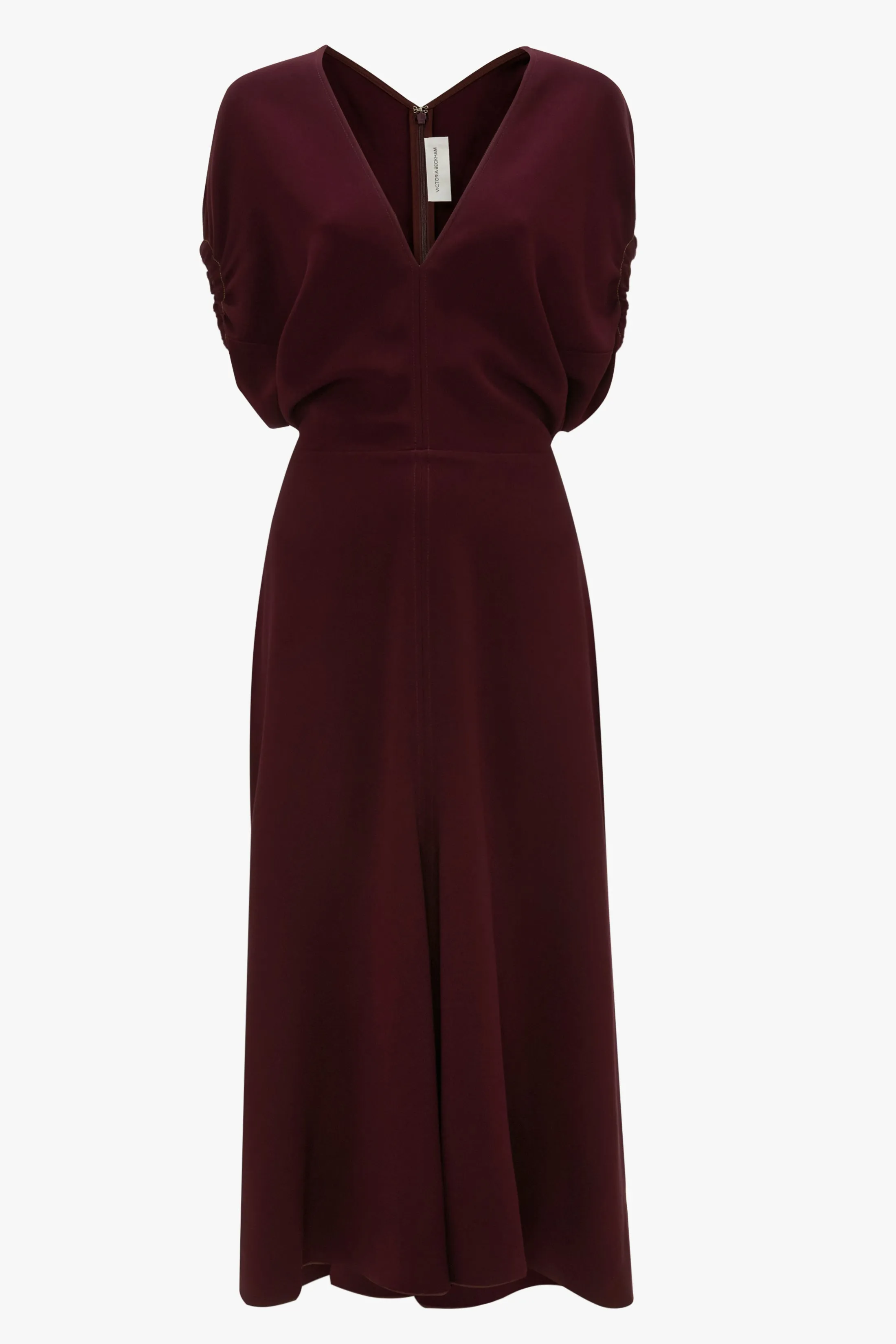Blouson Midi Dress In Merlot sold by Victoria Beckham product image thumbnail 5
