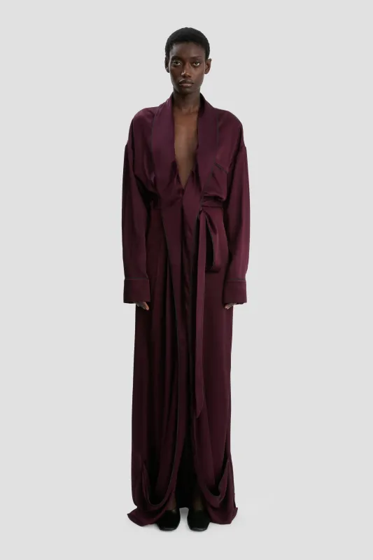 Wrap Gown In Merlot sold by Victoria Beckham