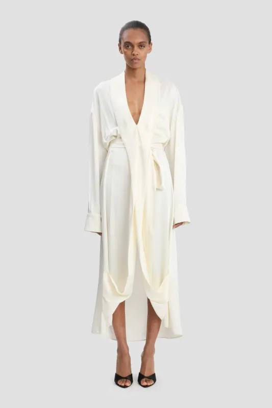 Wrap Midi Dress In Ivory sold by Victoria Beckham