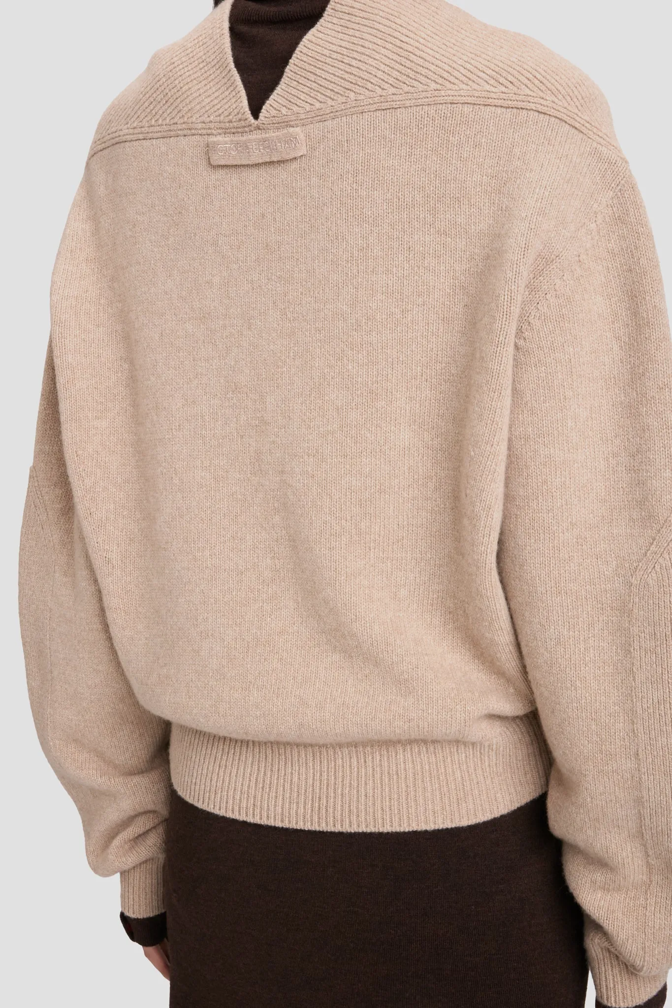 V-Neck Jumper In Sand sold by Victoria Beckham product image thumbnail 5