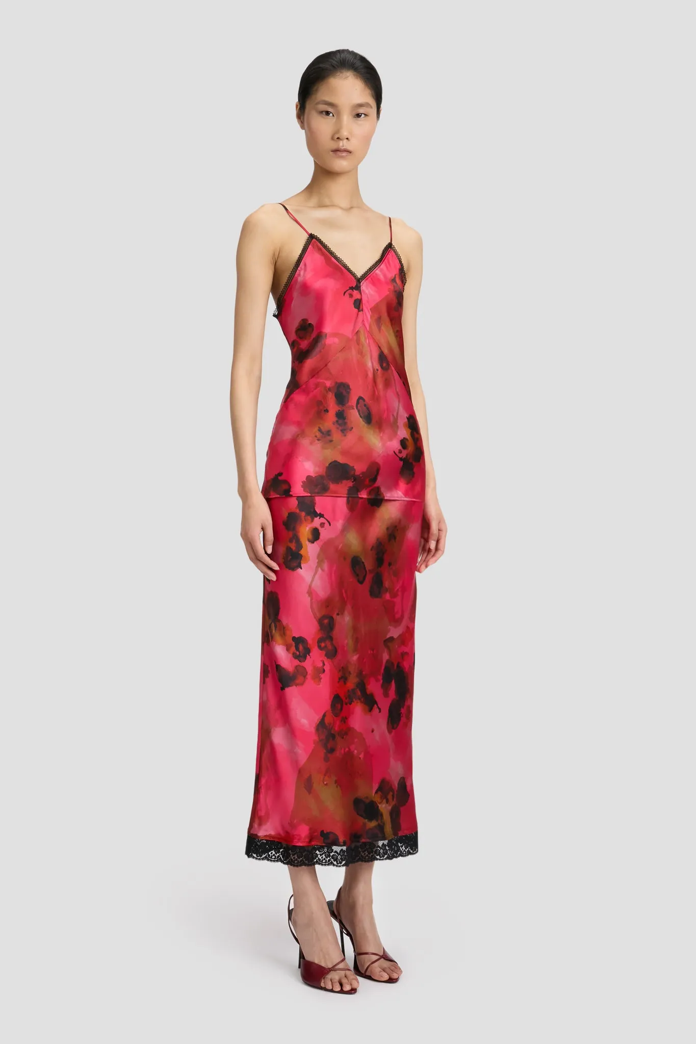 Lace Cami Top In Raspberry Floral Print sold by Victoria Beckham product image thumbnail 3