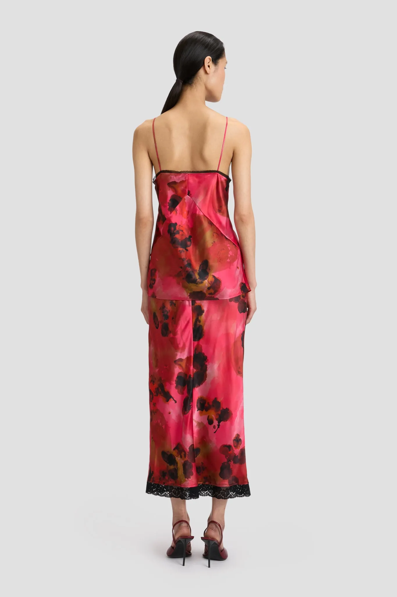 Lace Cami Top In Raspberry Floral Print sold by Victoria Beckham product image thumbnail 4