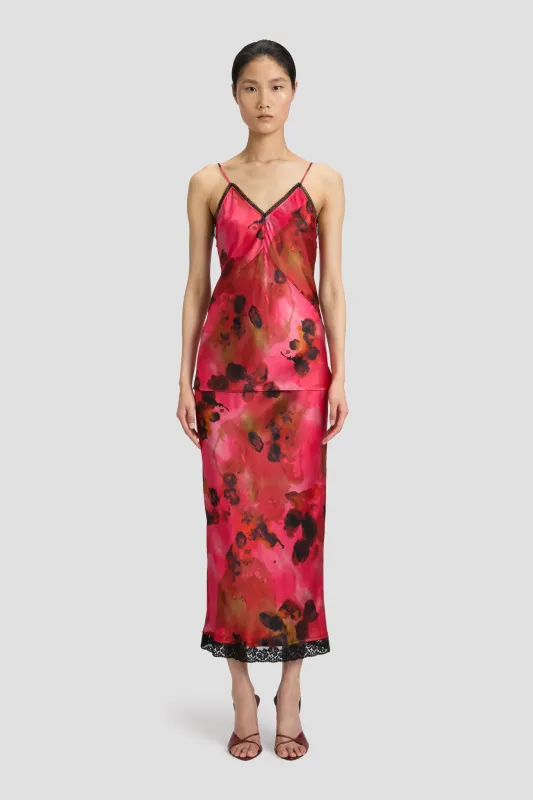 Lace Cami Top In Raspberry Floral Print sold by Victoria Beckham