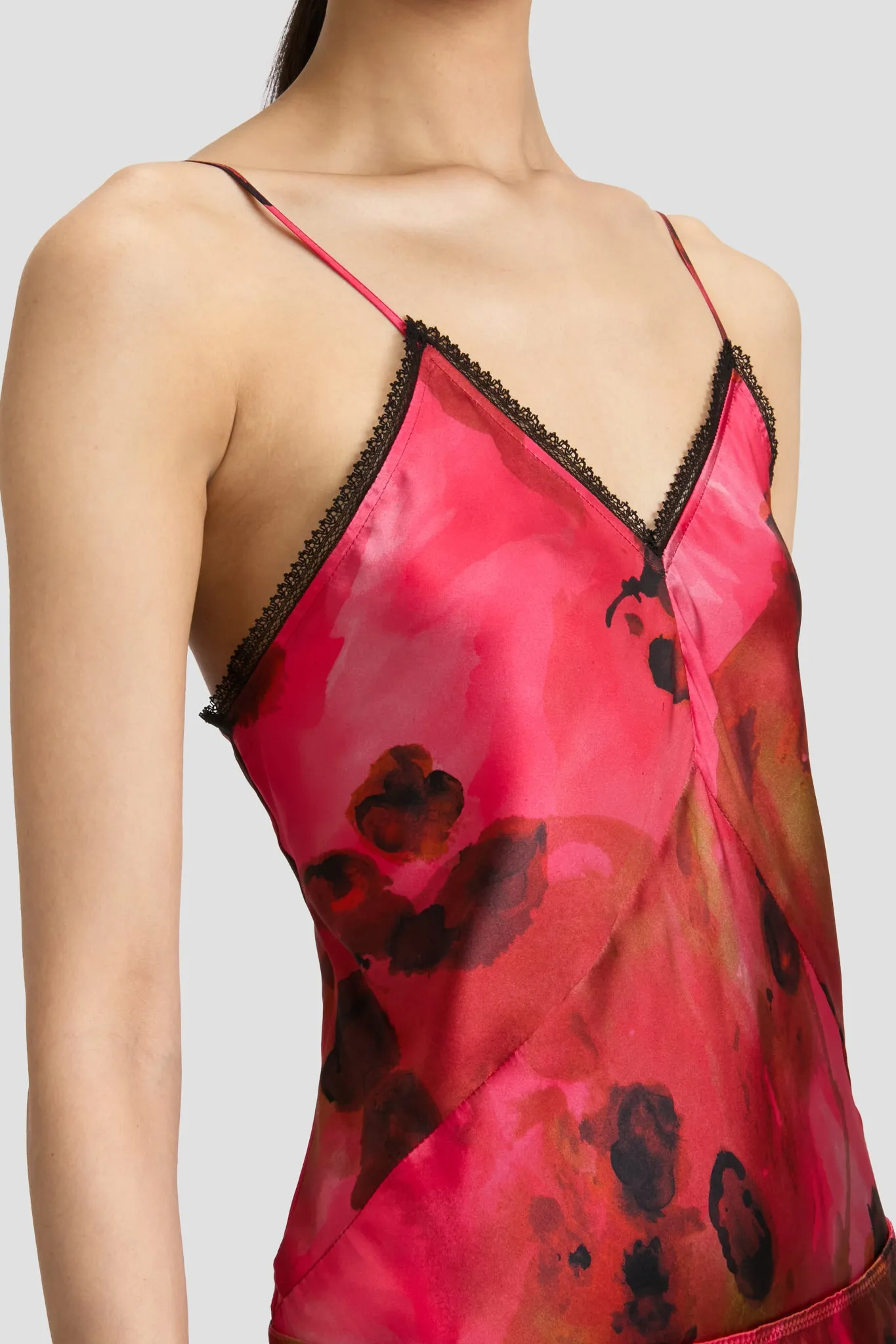Lace Cami Top In Raspberry Floral Print sold by Victoria Beckham product image thumbnail 2