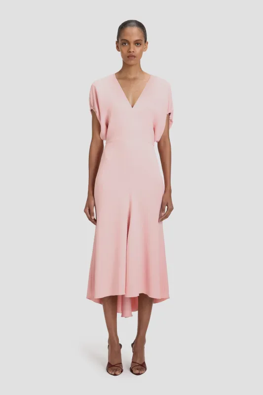 Blouson Midi Dress In Antique Pink sold by Victoria Beckham