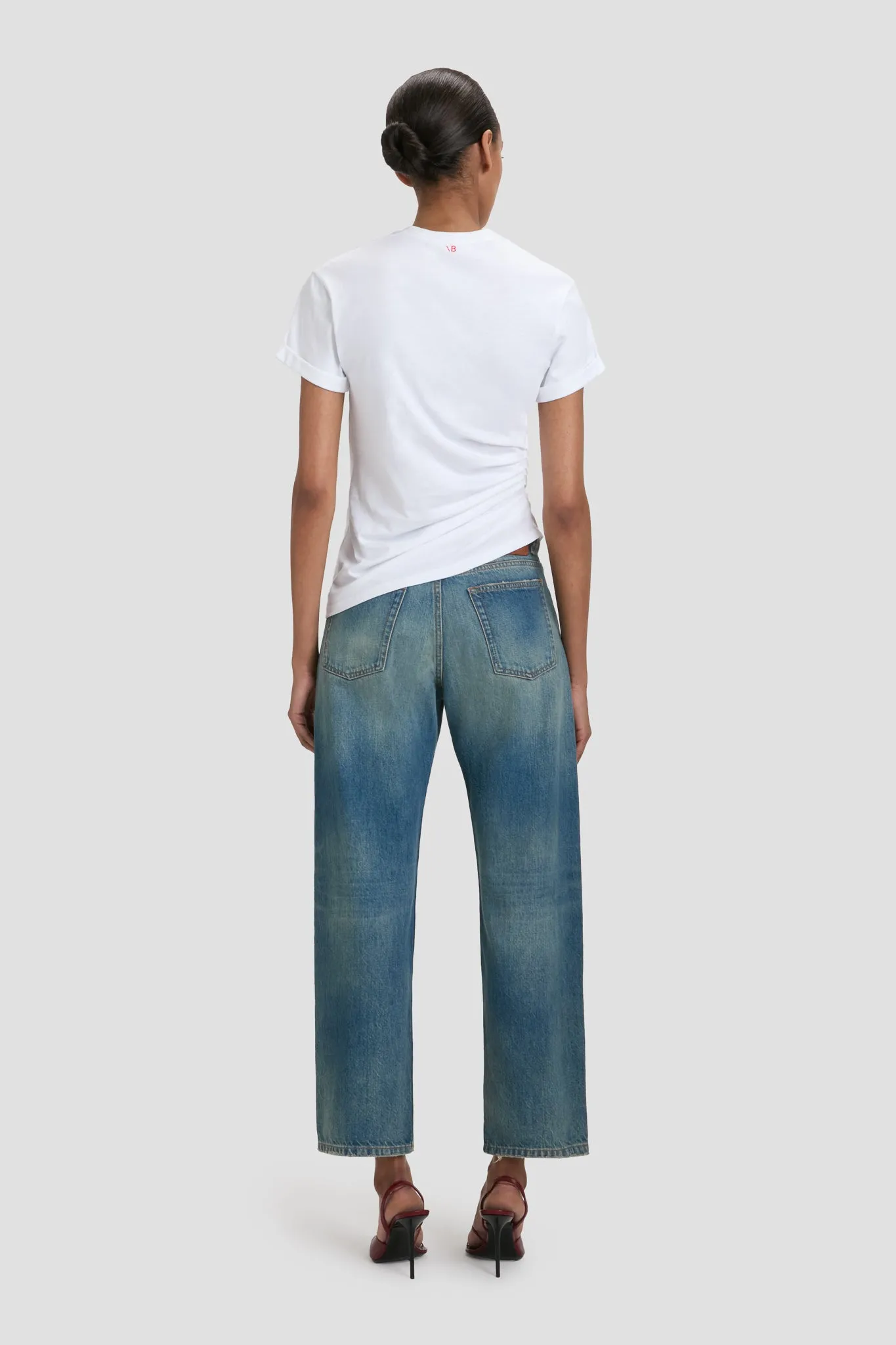 Gathered T-Shirt In White sold by Victoria Beckham product image thumbnail 3