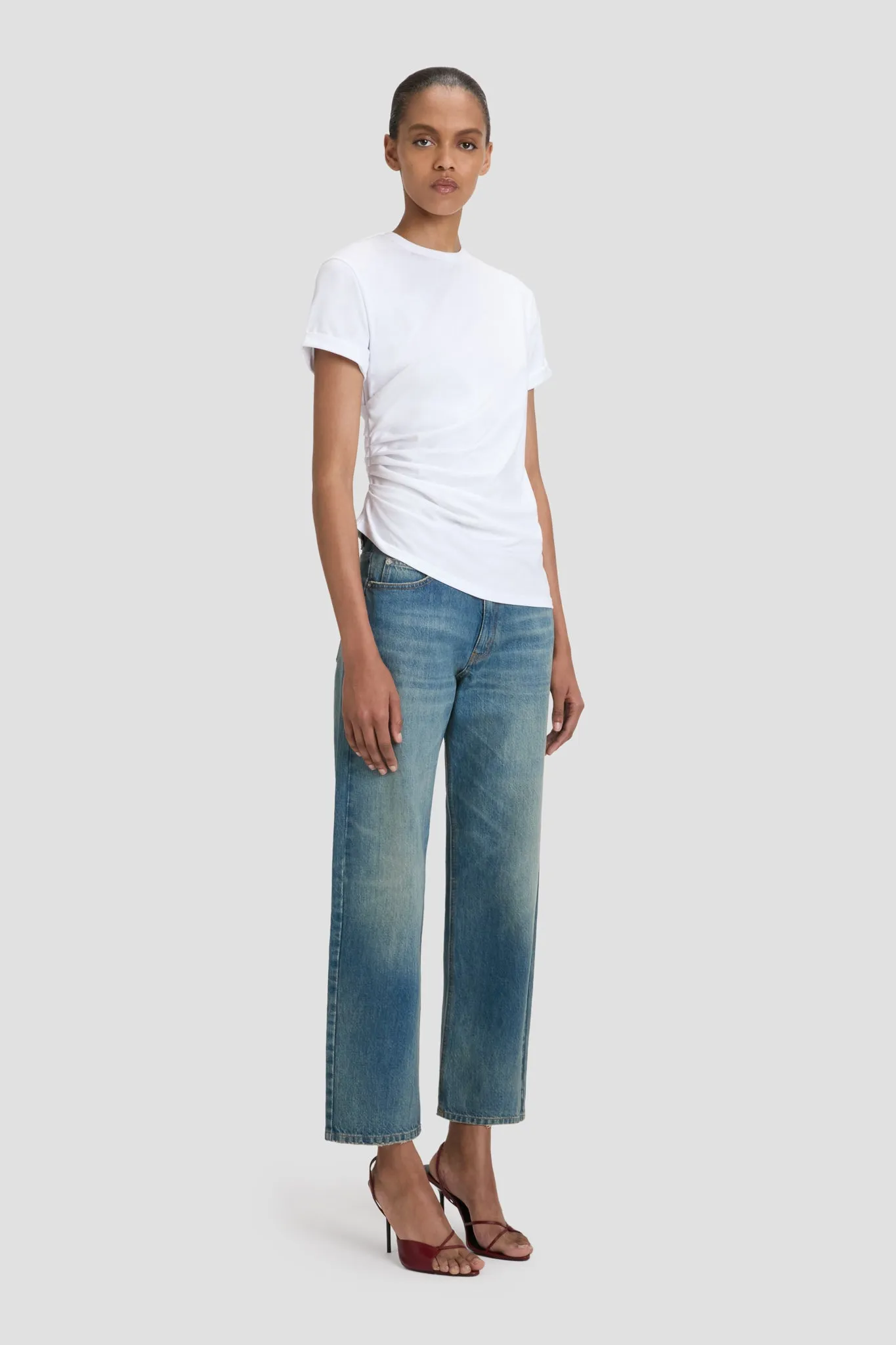 Gathered T-Shirt In White sold by Victoria Beckham product image thumbnail 2