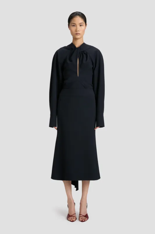 Kick Skirt In Navy sold by Victoria Beckham