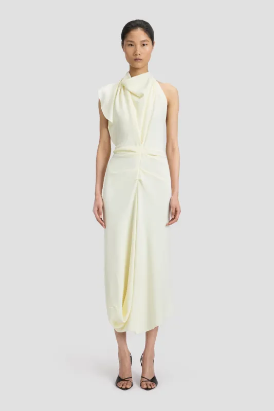Backless Scarf Midi Dress In Vanilla sold by Victoria Beckham
