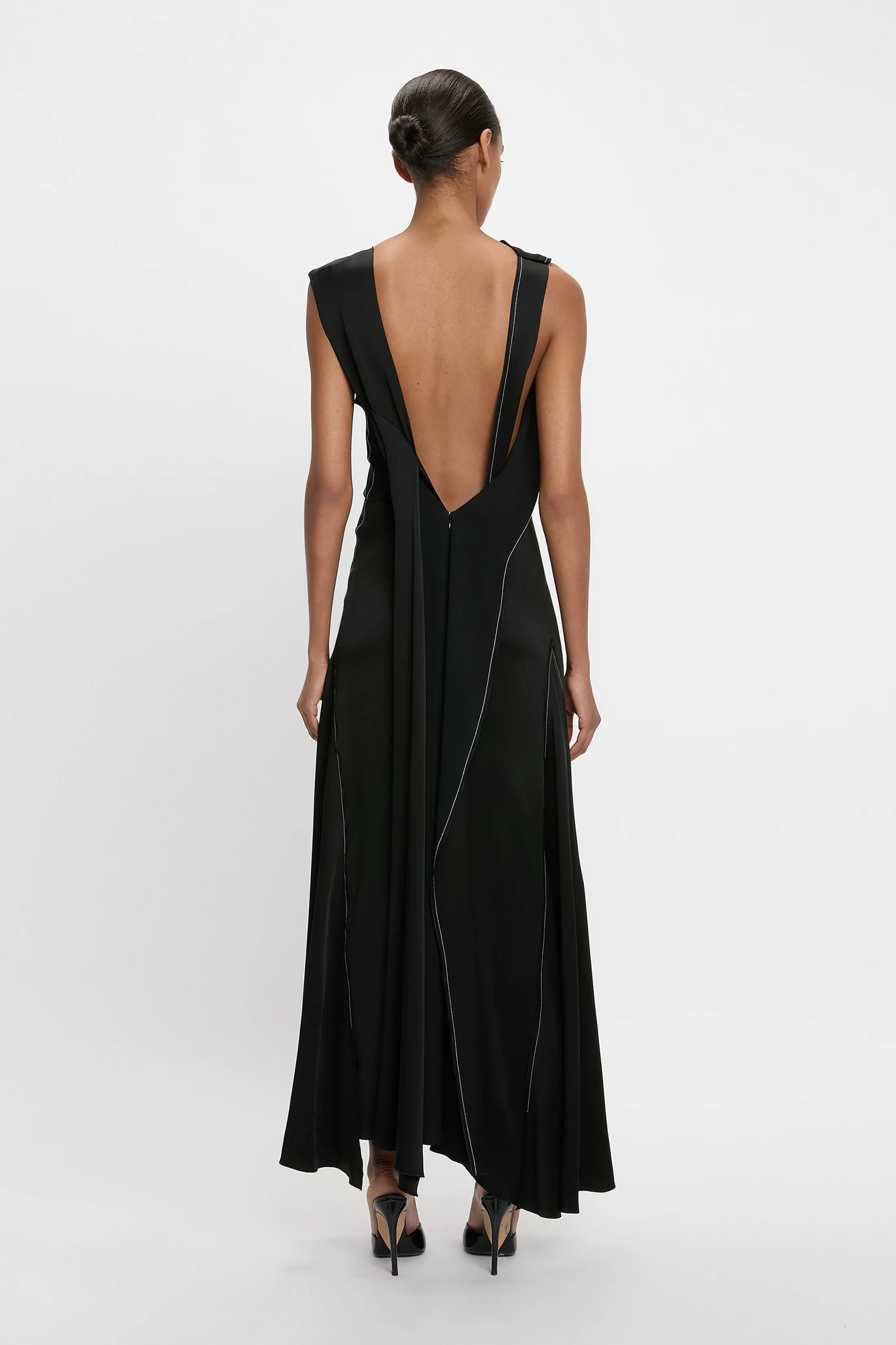 Lace Midi Dress In Black sold by Victoria Beckham product image thumbnail 3