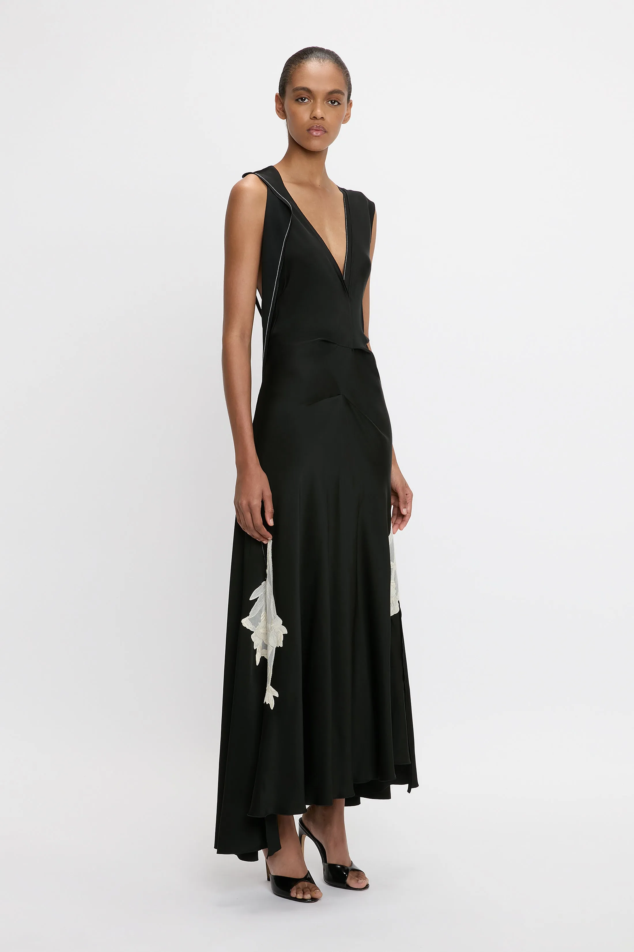 Lace Midi Dress In Black sold by Victoria Beckham product image thumbnail 2